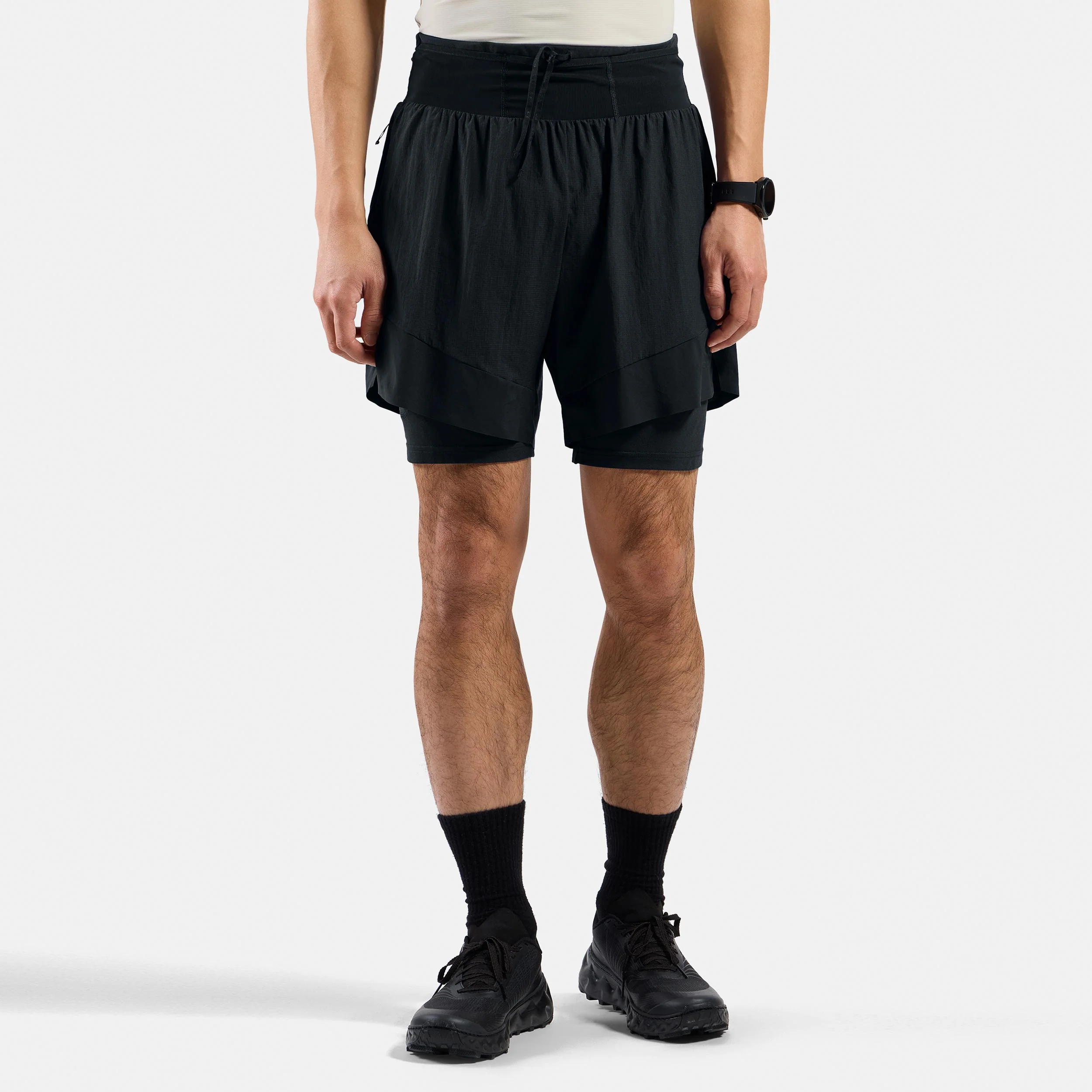 X-Alp Trail 6in 2in1 Laufshorts Herren-Schwarz - Image 3