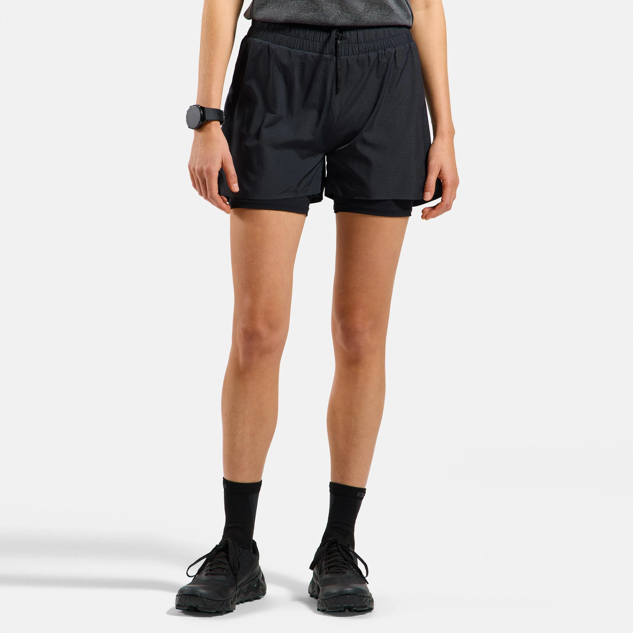 Zeroweight 3in 2in1 Laufshorts Damen-Schwarz - Image 3