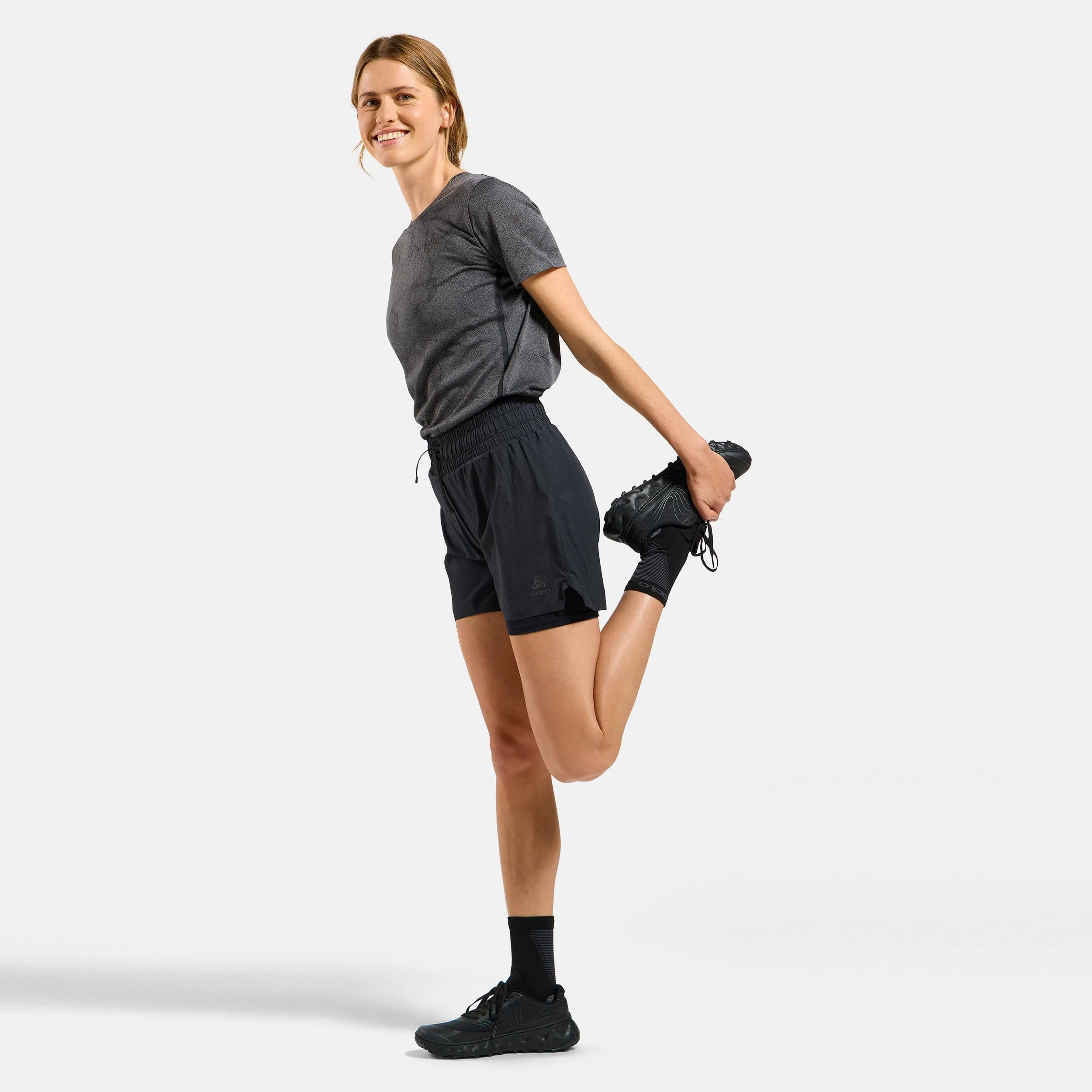 Zeroweight 3in 2in1 Laufshorts Damen-Schwarz - Image 8