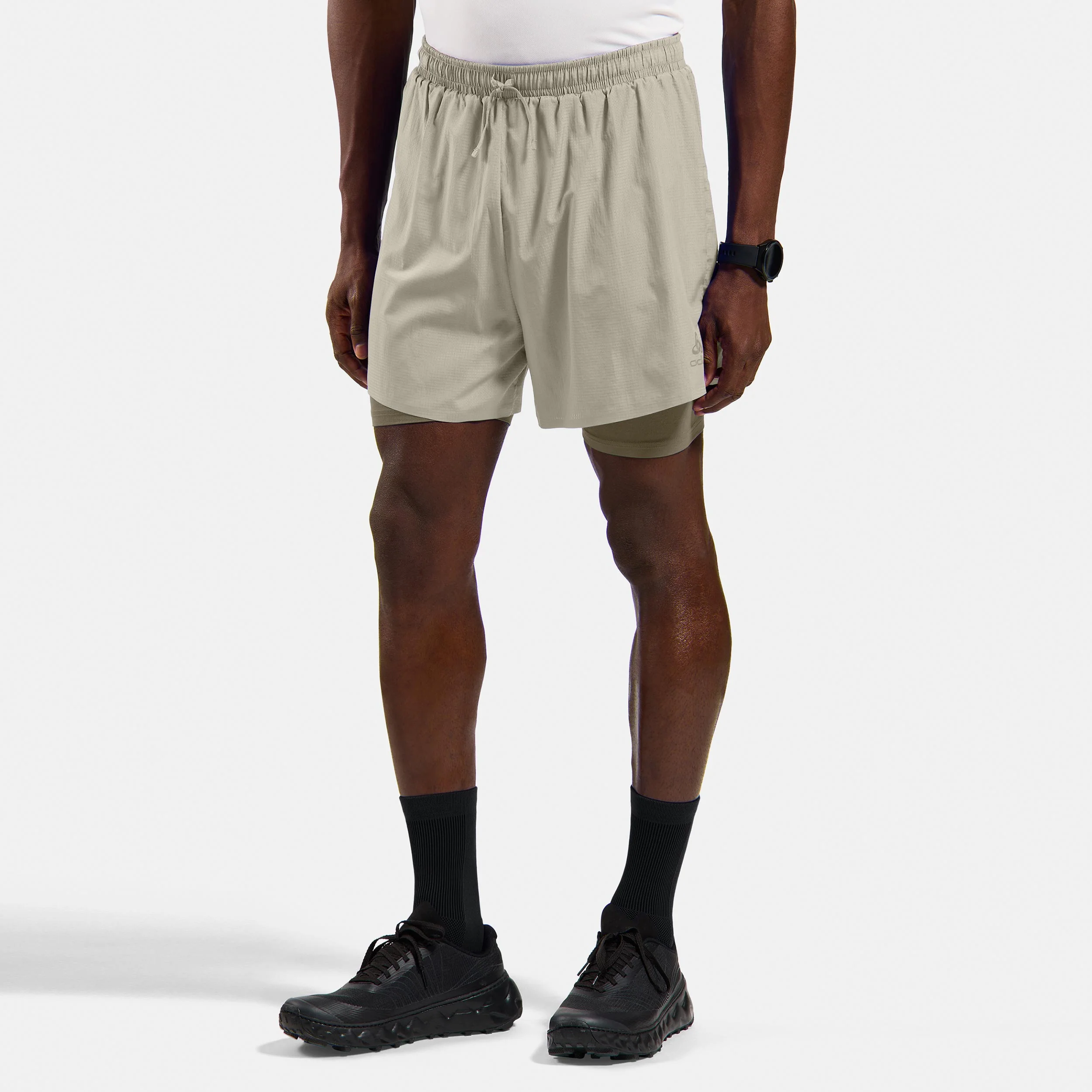 Zeroweight 5in 2in1 Laufshorts Herren-grau, oliv - Image 3