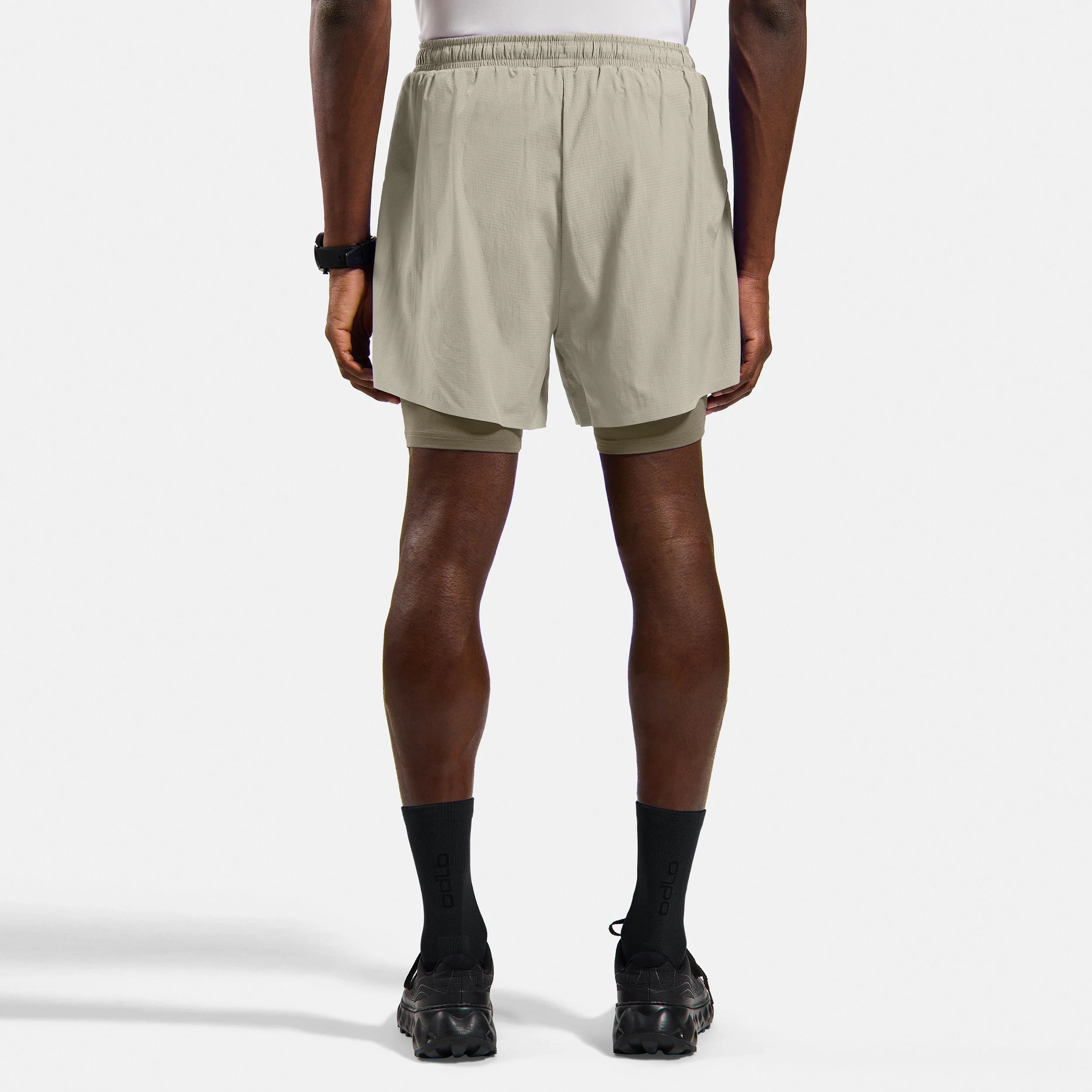 Zeroweight 5in 2in1 Laufshorts Herren-grau, oliv - Image 4