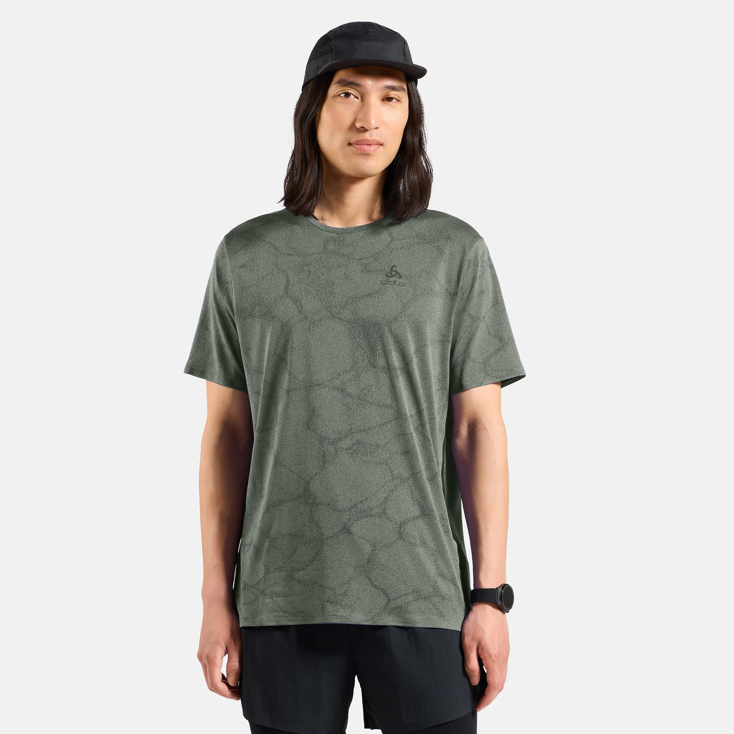 Zeroweight Engineered Chill-Tec Laufshirt Herren-Oliv - Image 3