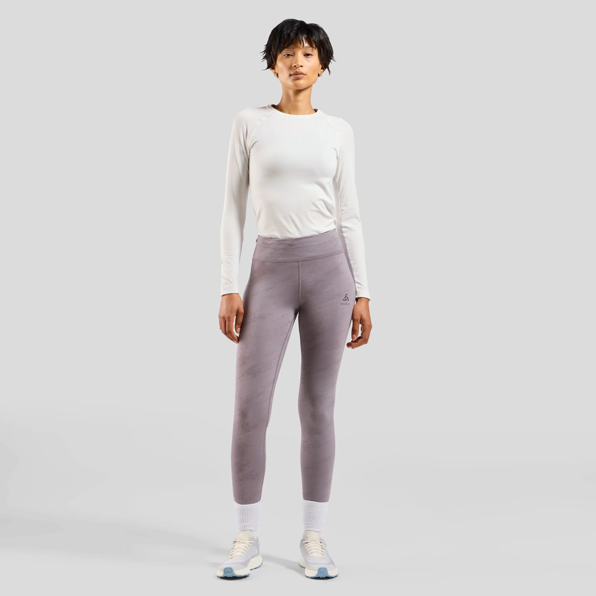 Zeroweight Print Reflective Lauftight Damen-Grau - Image 8