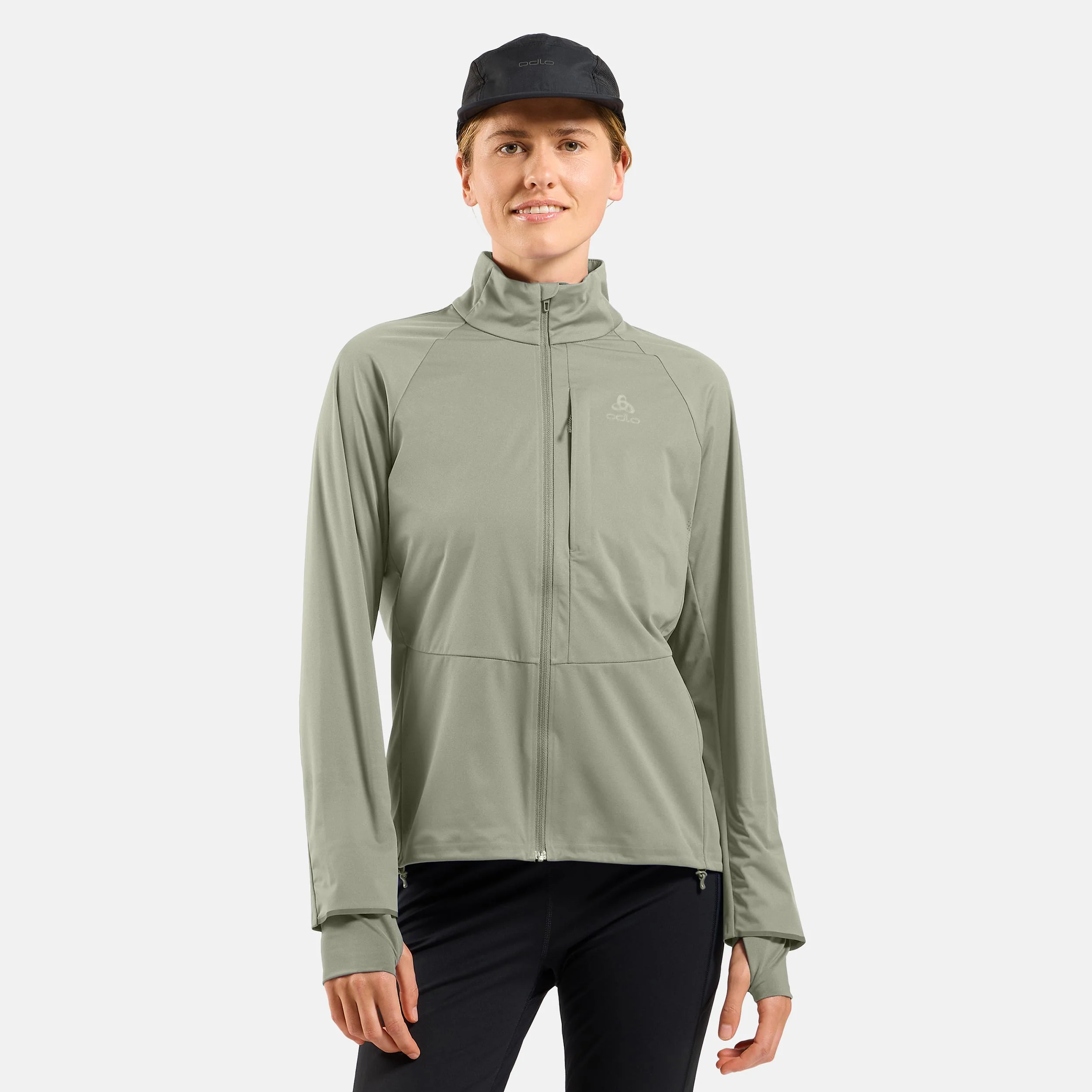 Zeroweight Pro Warm Laufjacke Damen-Oliv - Image 3