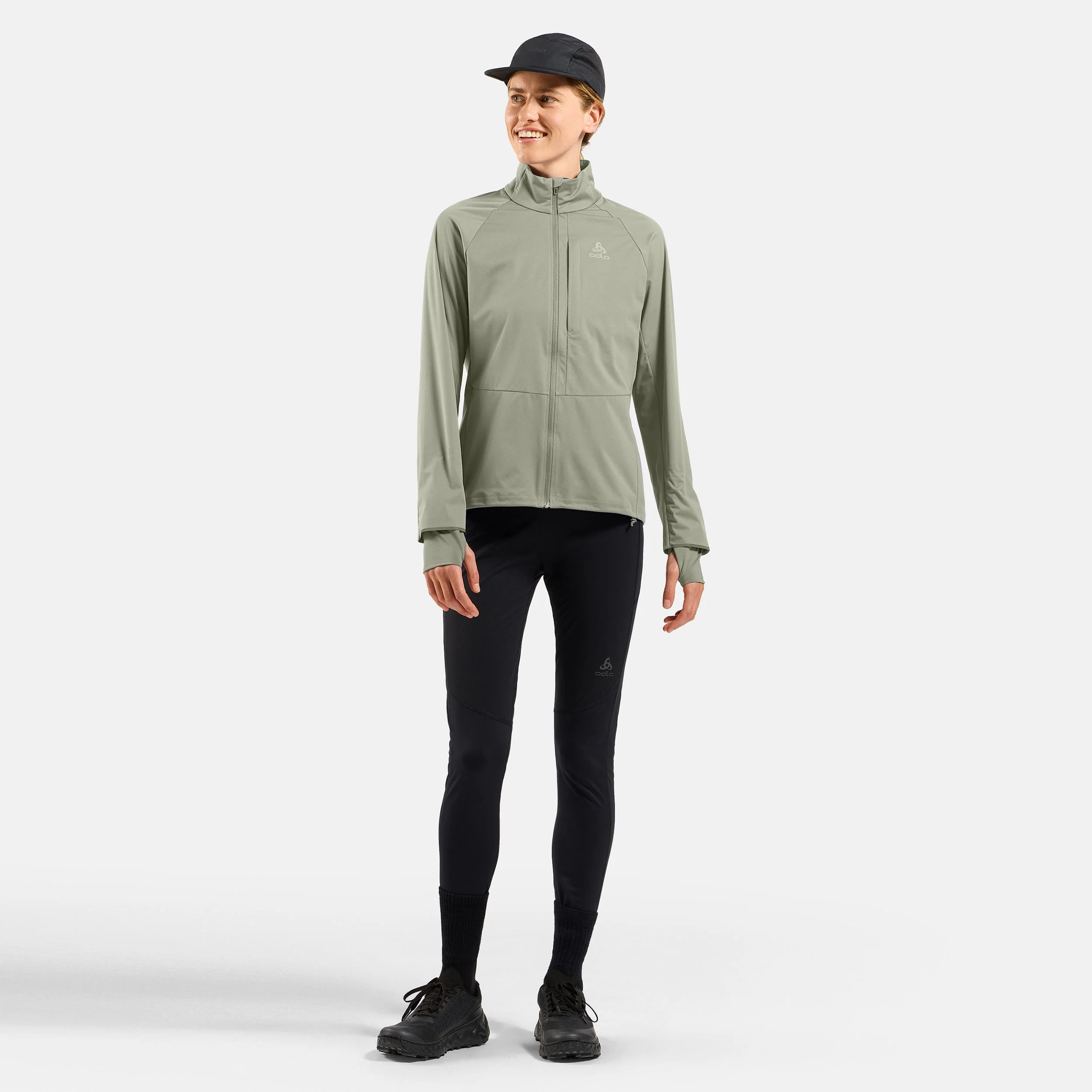Zeroweight Pro Warm Laufjacke Damen-Oliv - Image 7