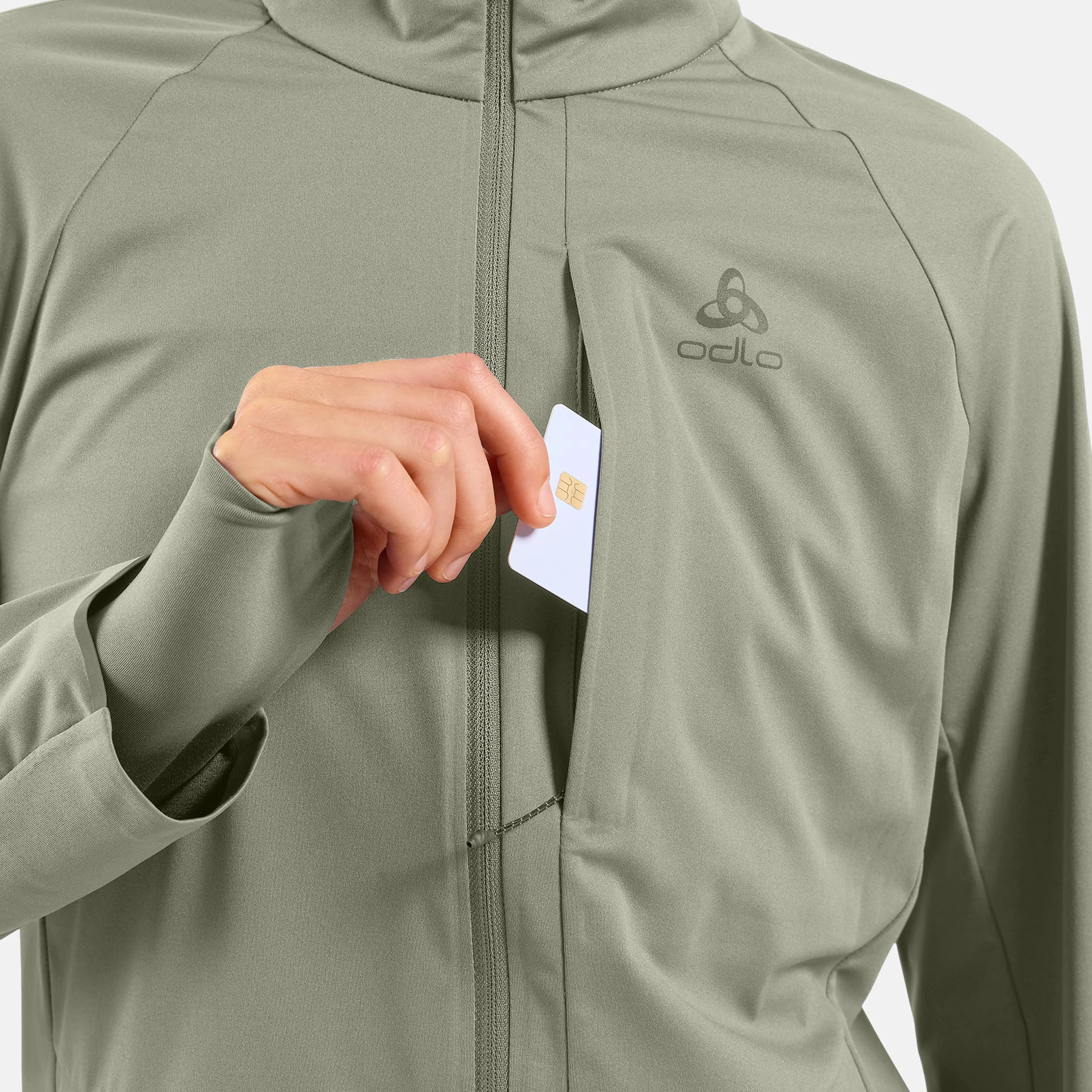 Zeroweight Pro Warm Laufjacke Damen-Oliv - Image 8