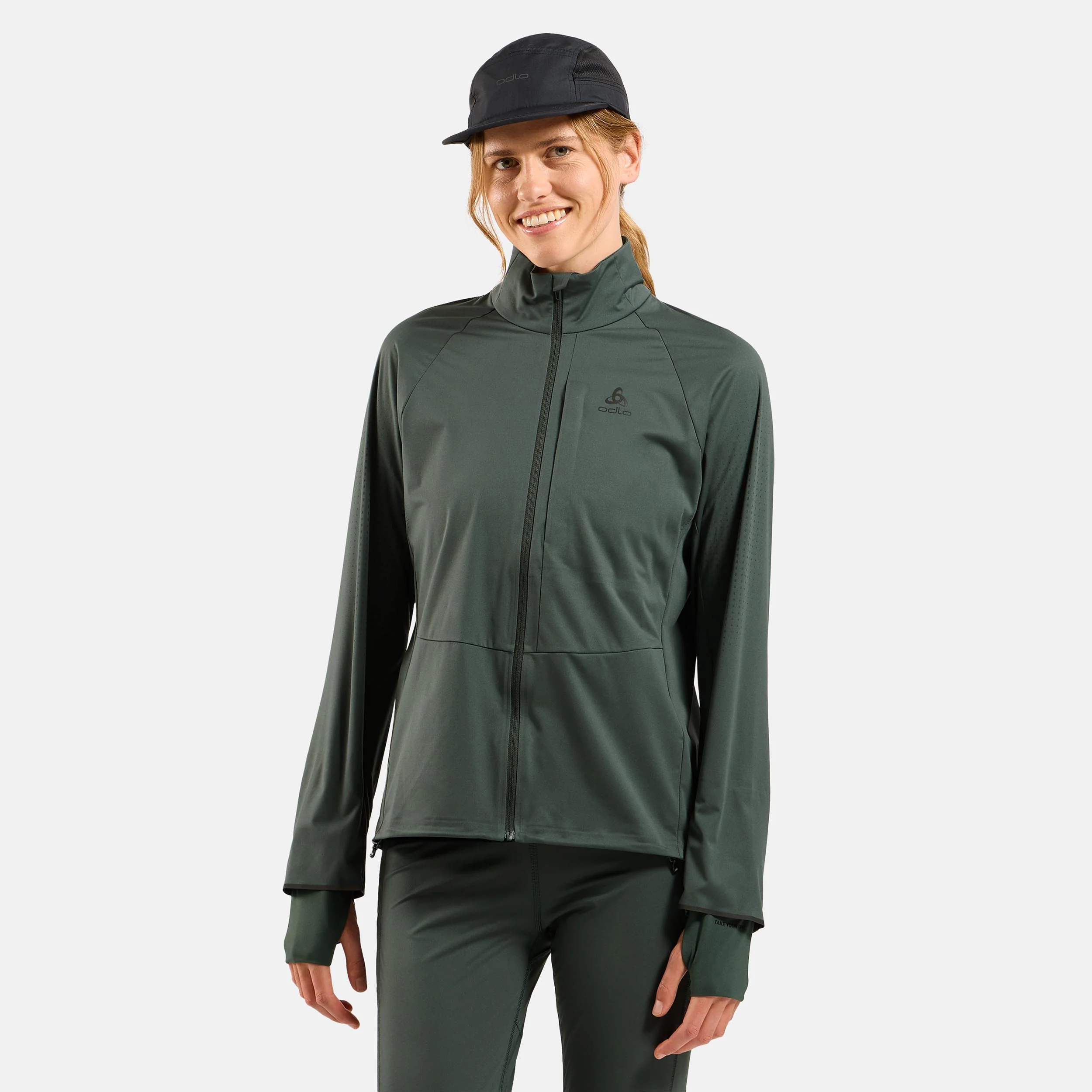 Zeroweight Pro Warm Reflective Laufjacke Damen-Oliv - Image 3