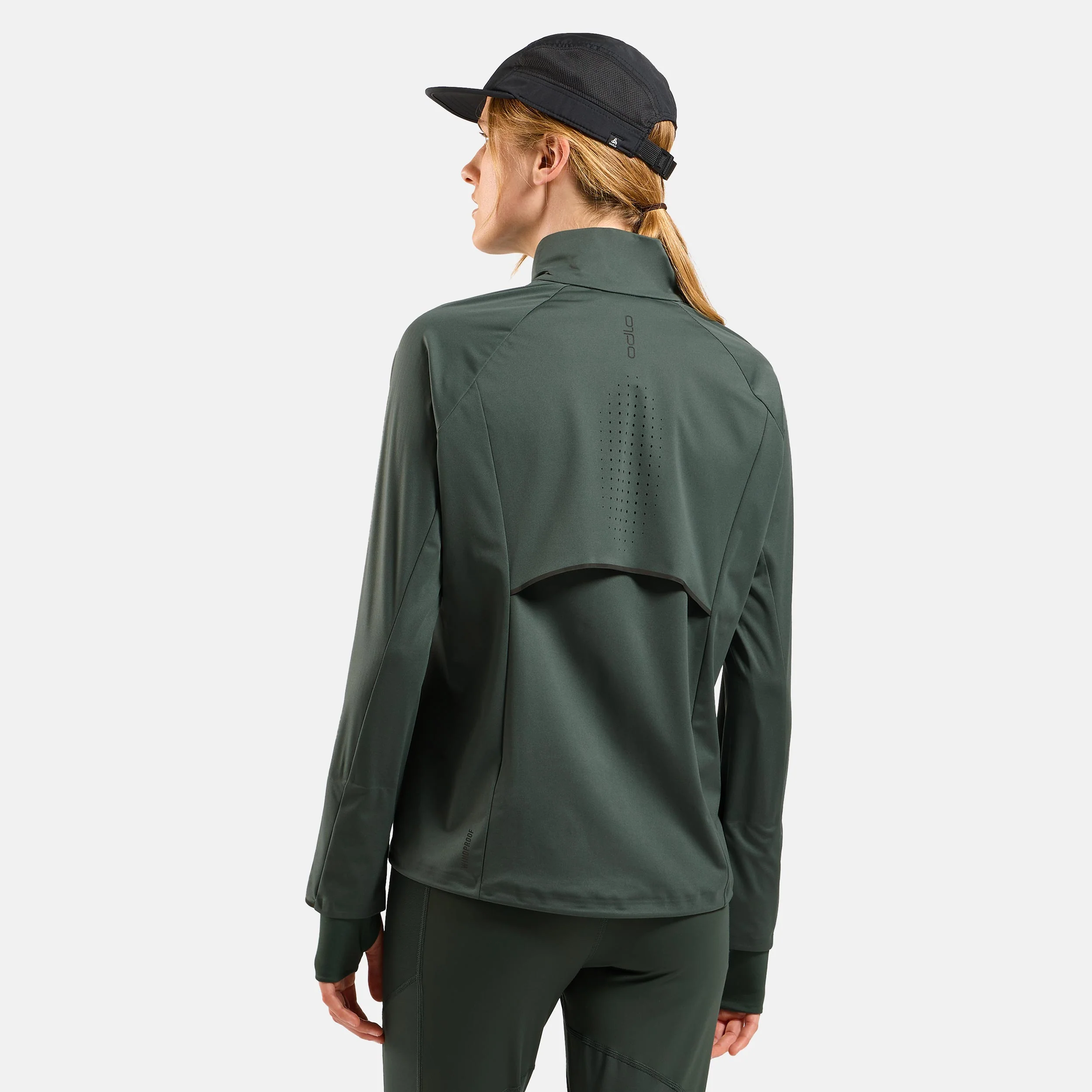 Zeroweight Pro Warm Reflective Laufjacke Damen-Oliv - Image 4