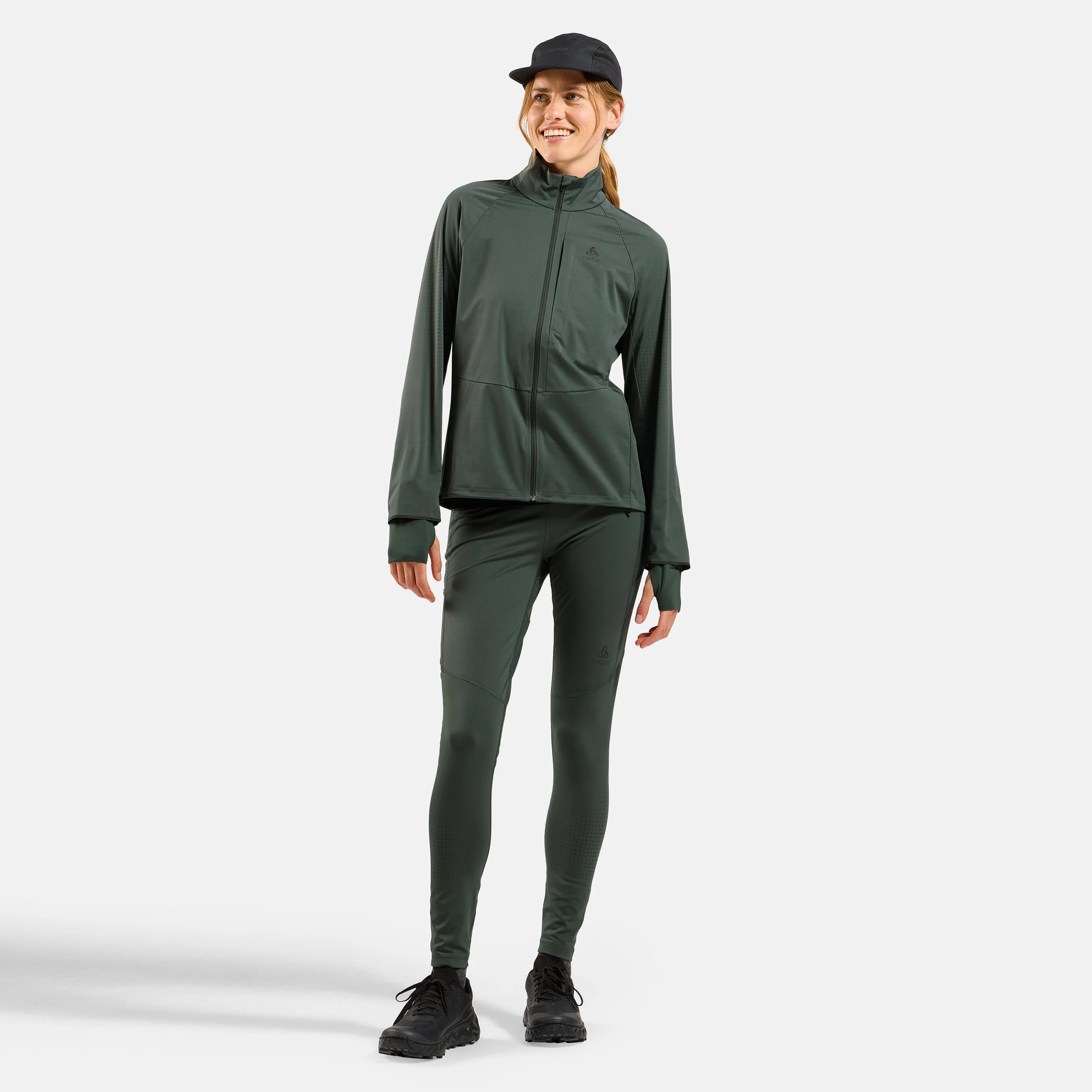 Zeroweight Pro Warm Reflective Laufjacke Damen-Oliv - Image 7