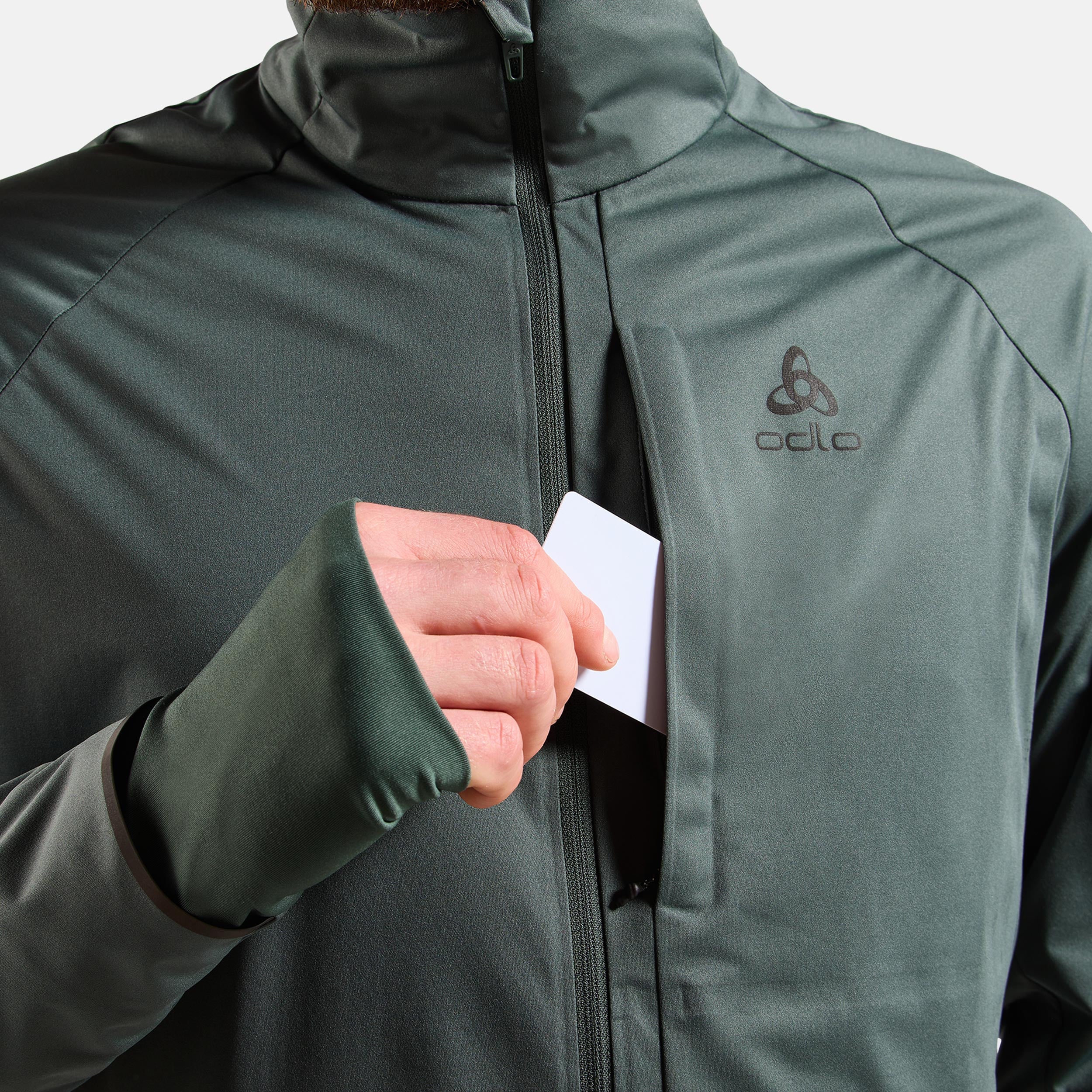 Zeroweight Pro Warm Reflective Laufjacke Herren-Oliv - Image 6