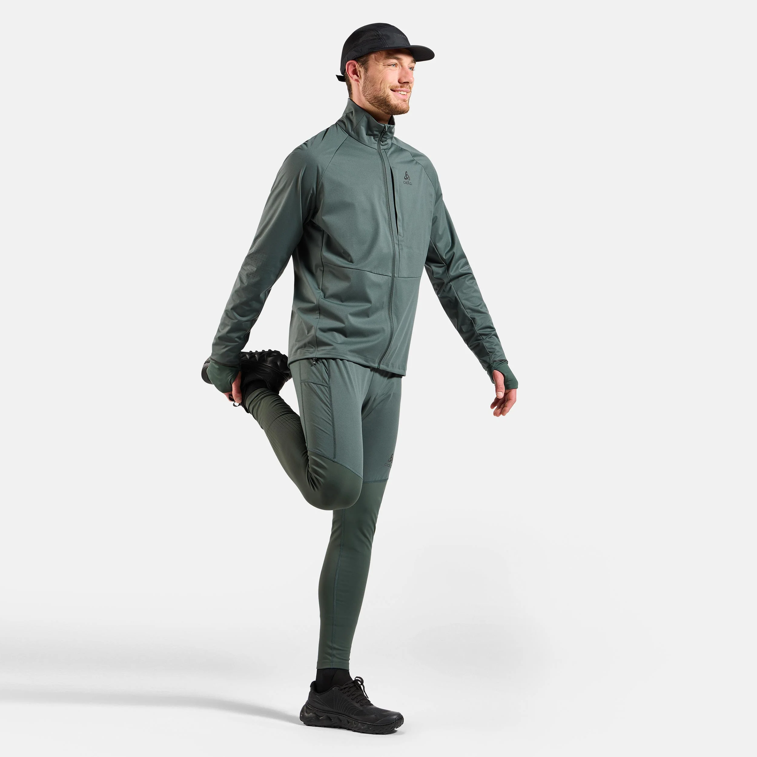 Zeroweight Pro Warm Reflective Laufjacke Herren-Oliv - Image 7