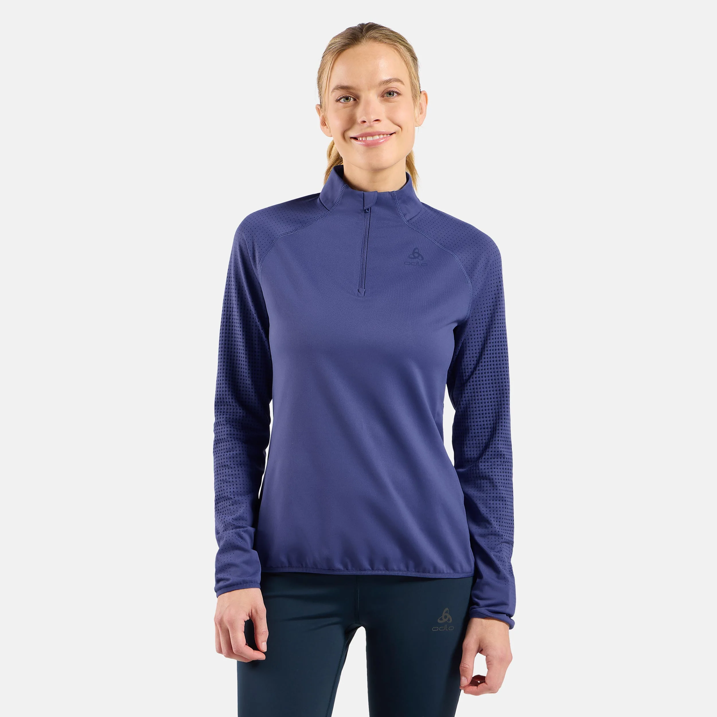 Zeroweight Warm Mid Layer 1/2 Zip Laufshirt Damen-Blau - Image 3