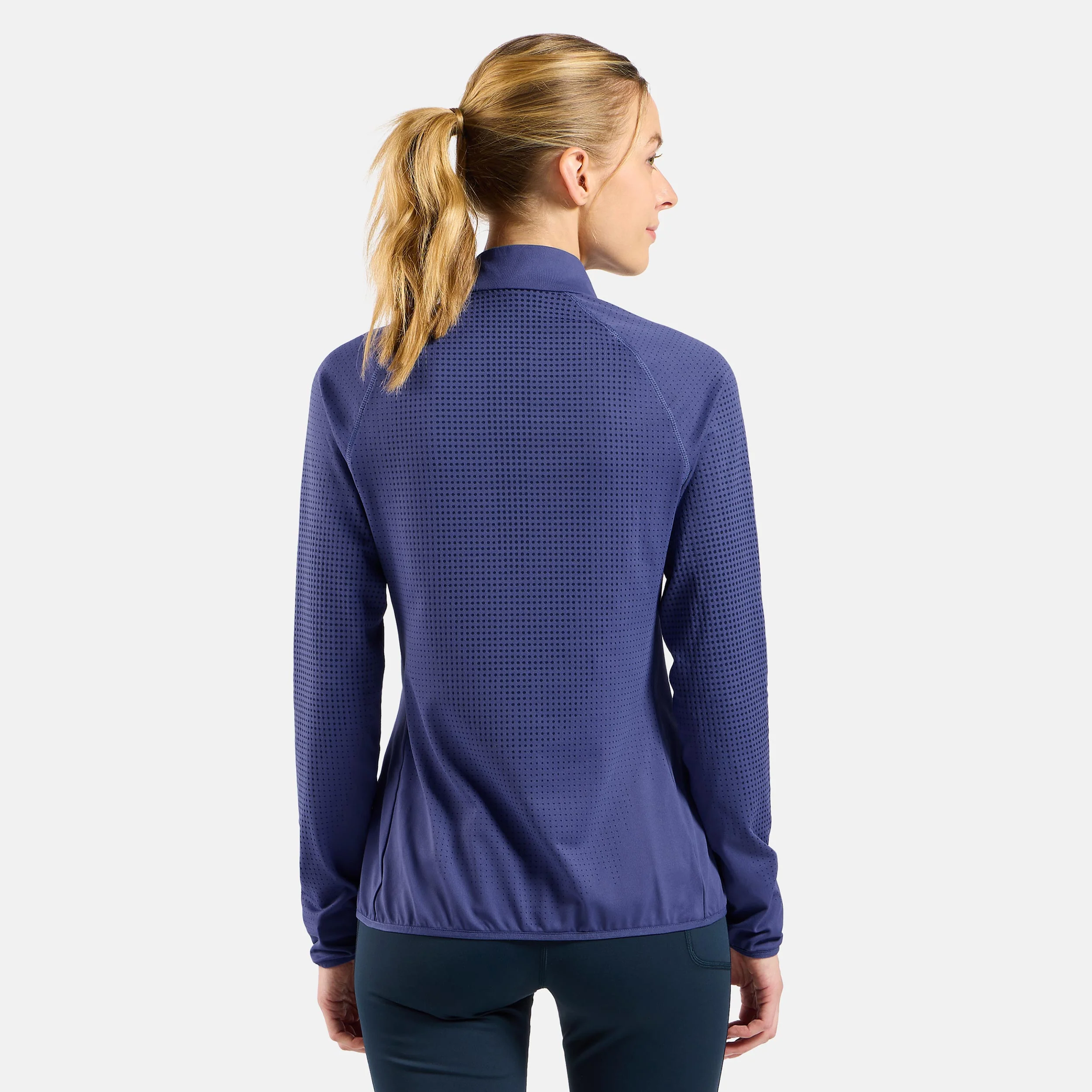 Zeroweight Warm Mid Layer 1/2 Zip Laufshirt Damen-Blau - Image 4