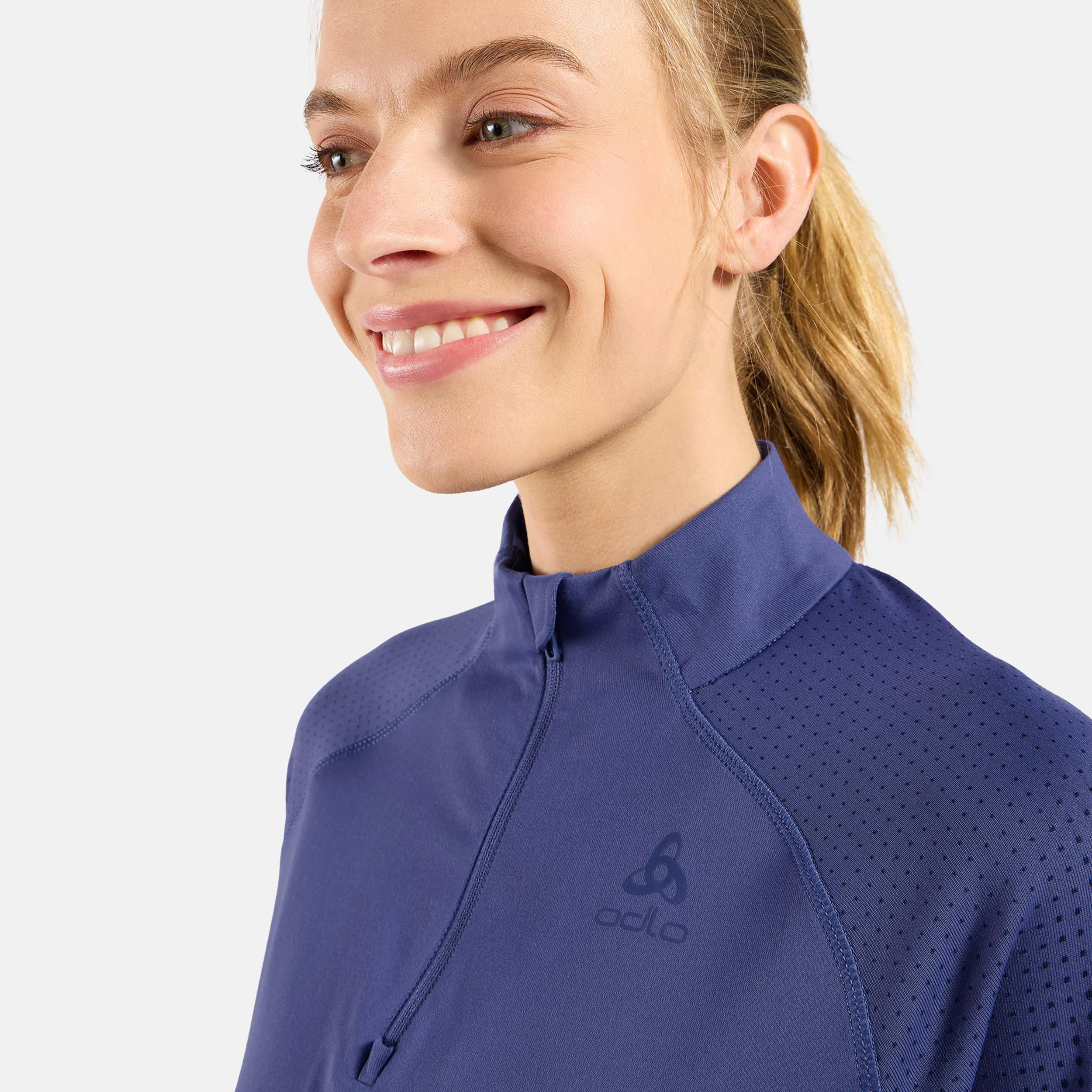 Zeroweight Warm Mid Layer 1/2 Zip Laufshirt Damen-Blau - Image 5
