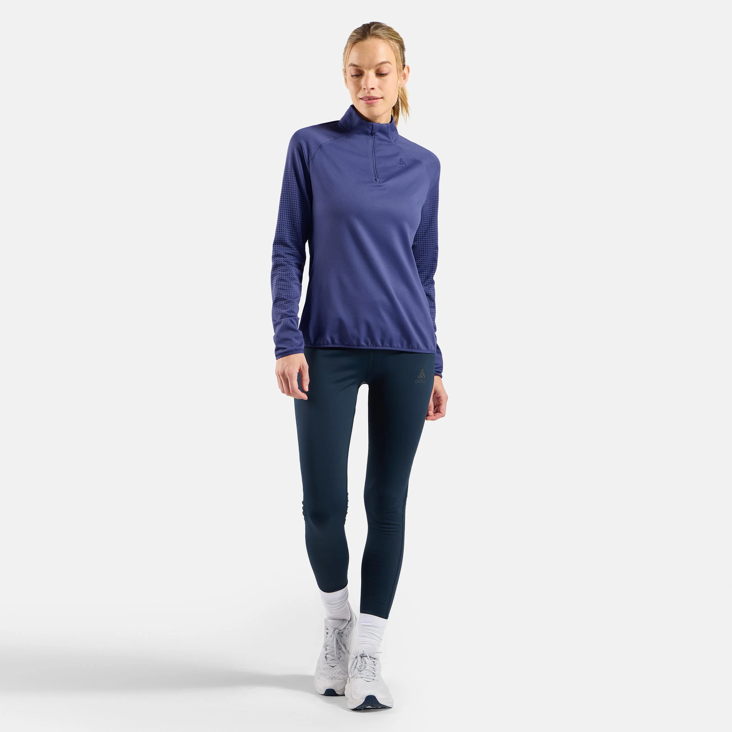 Zeroweight Warm Mid Layer 1/2 Zip Laufshirt Damen-Blau - Image 7