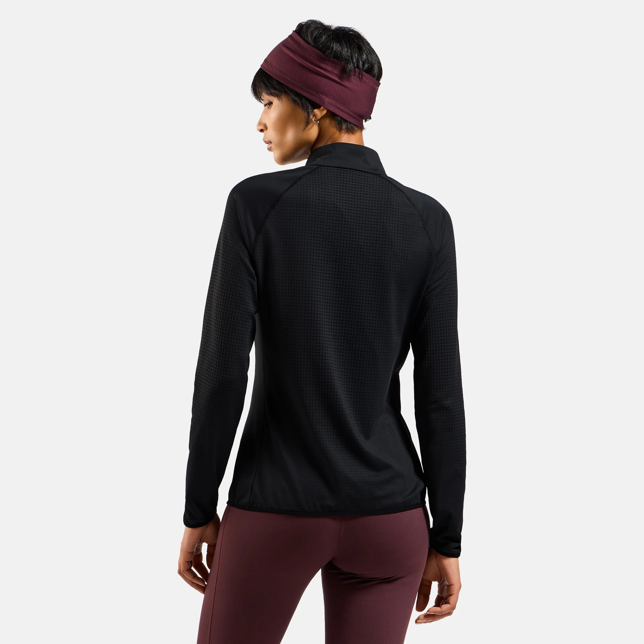 Zeroweight Warm Mid Layer 1/2 Zip Laufshirt Damen-Schwarz - Image 4