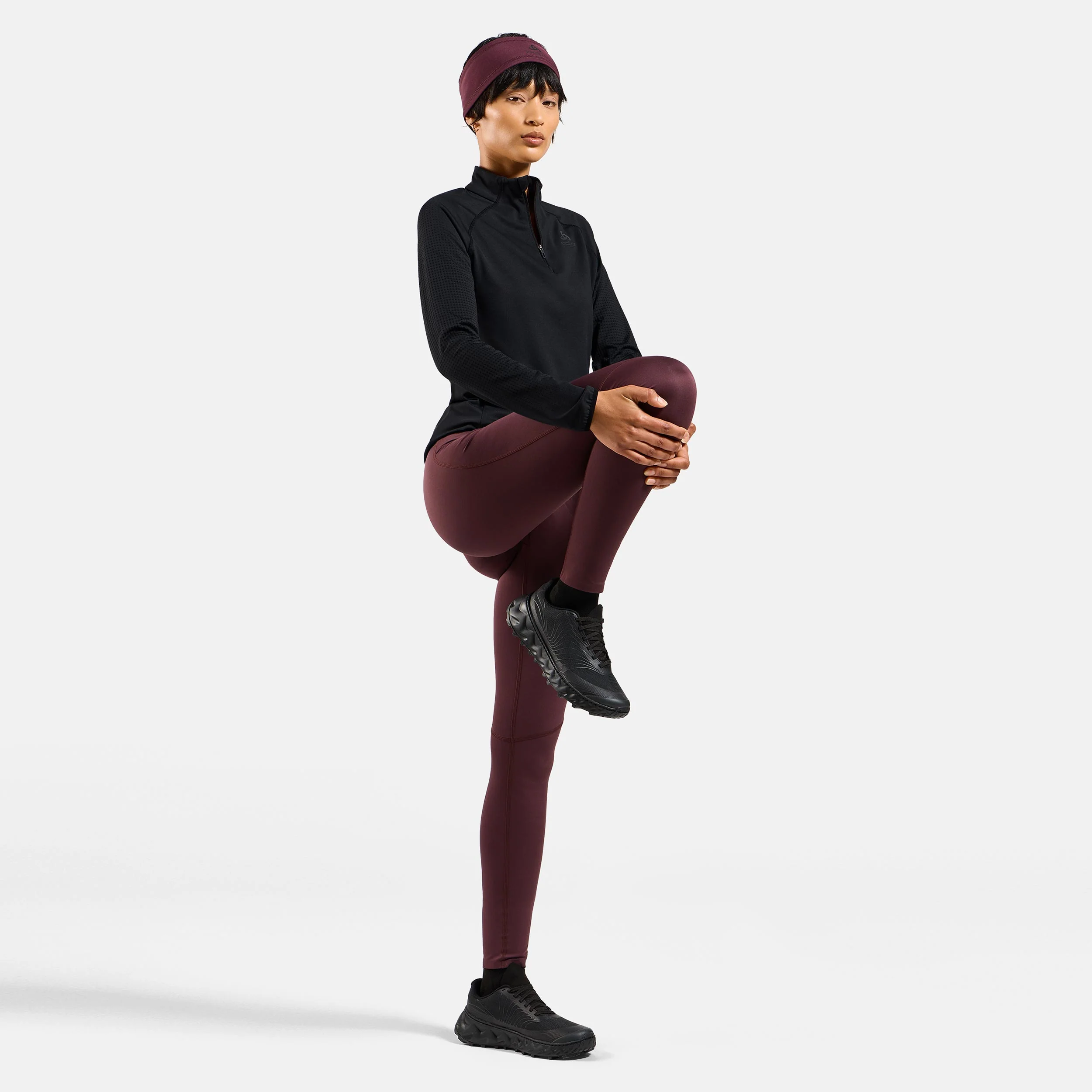 Zeroweight Warm Mid Layer 1/2 Zip Laufshirt Damen-Schwarz - Image 5