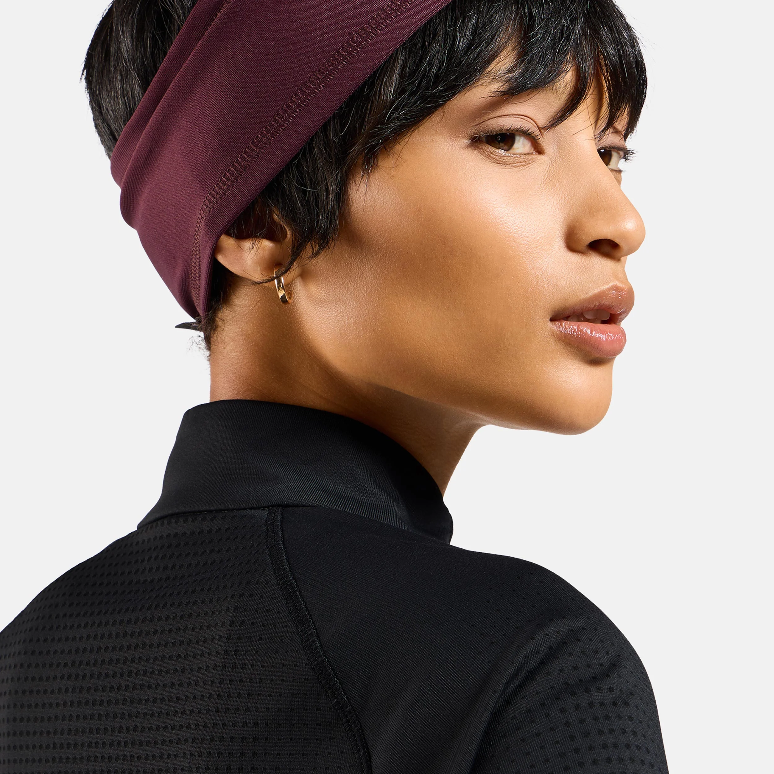 Zeroweight Warm Mid Layer 1/2 Zip Laufshirt Damen-Schwarz - Image 6
