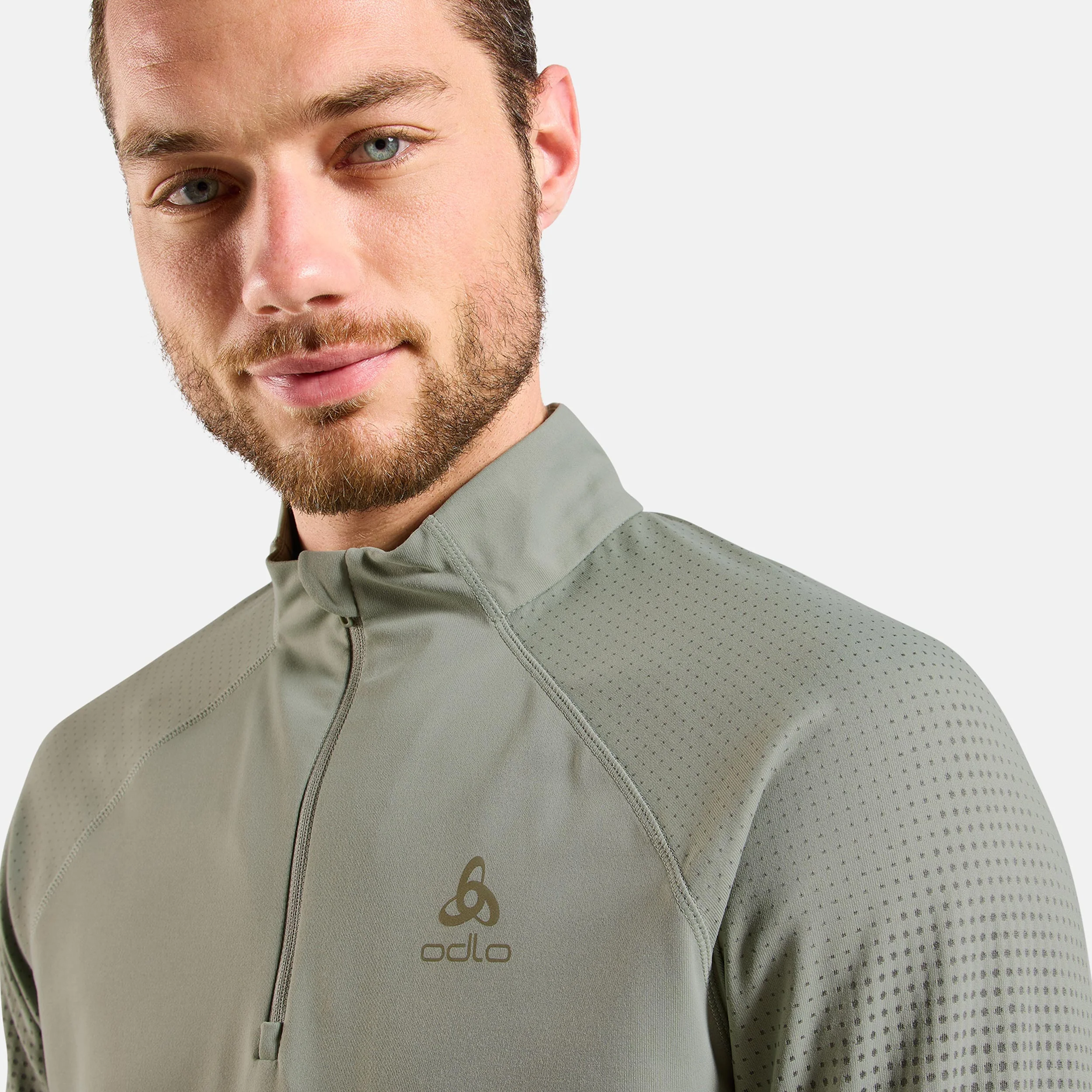 Zeroweight Warm Mid Layer 1/2 Zip Laufshirt Herren-Oliv - Image 6