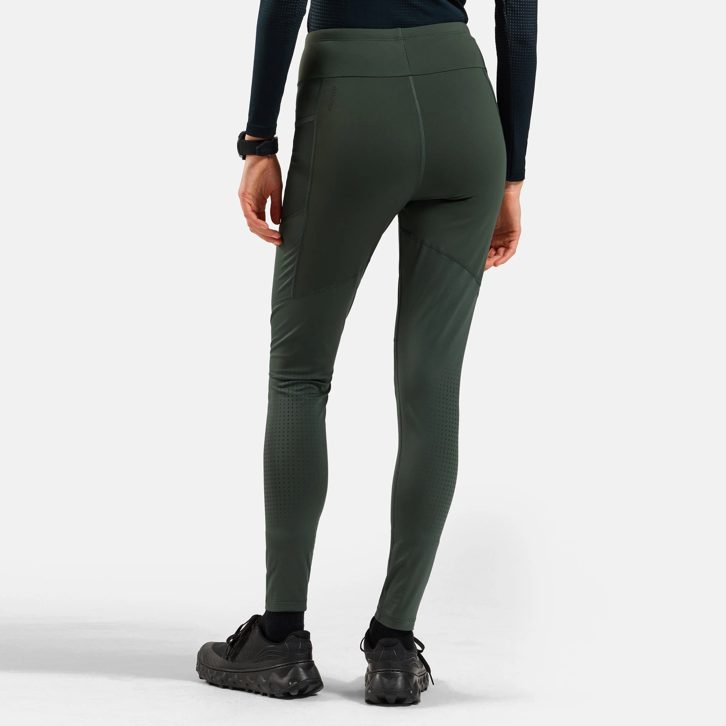 Zeroweight Warm Reflective Lauftight Damen-Oliv - Image 4