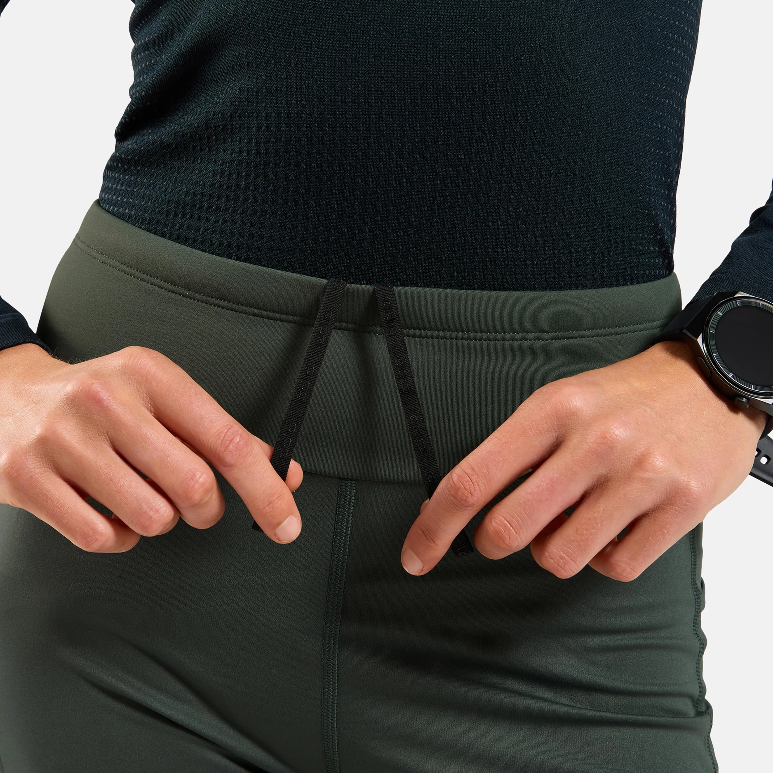 Zeroweight Warm Reflective Lauftight Damen-Oliv - Image 5