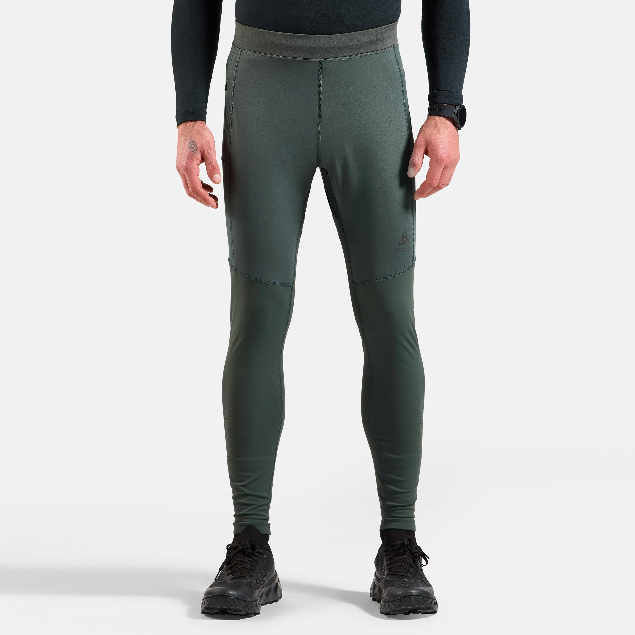 Zeroweight Warm Reflective Lauftight Herren-Oliv - Image 3