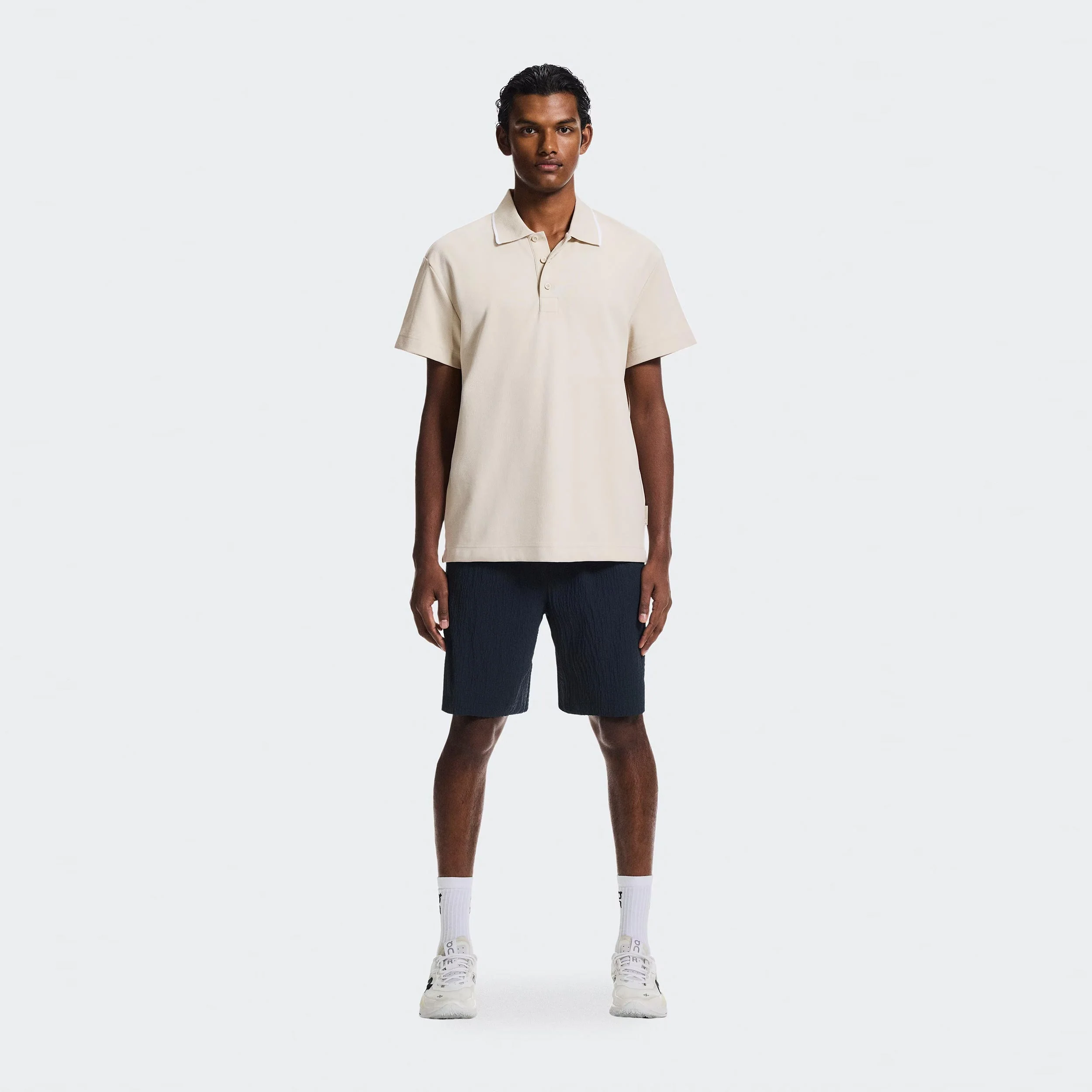 Courtside Polo Herren - beige, weiß - Image 2