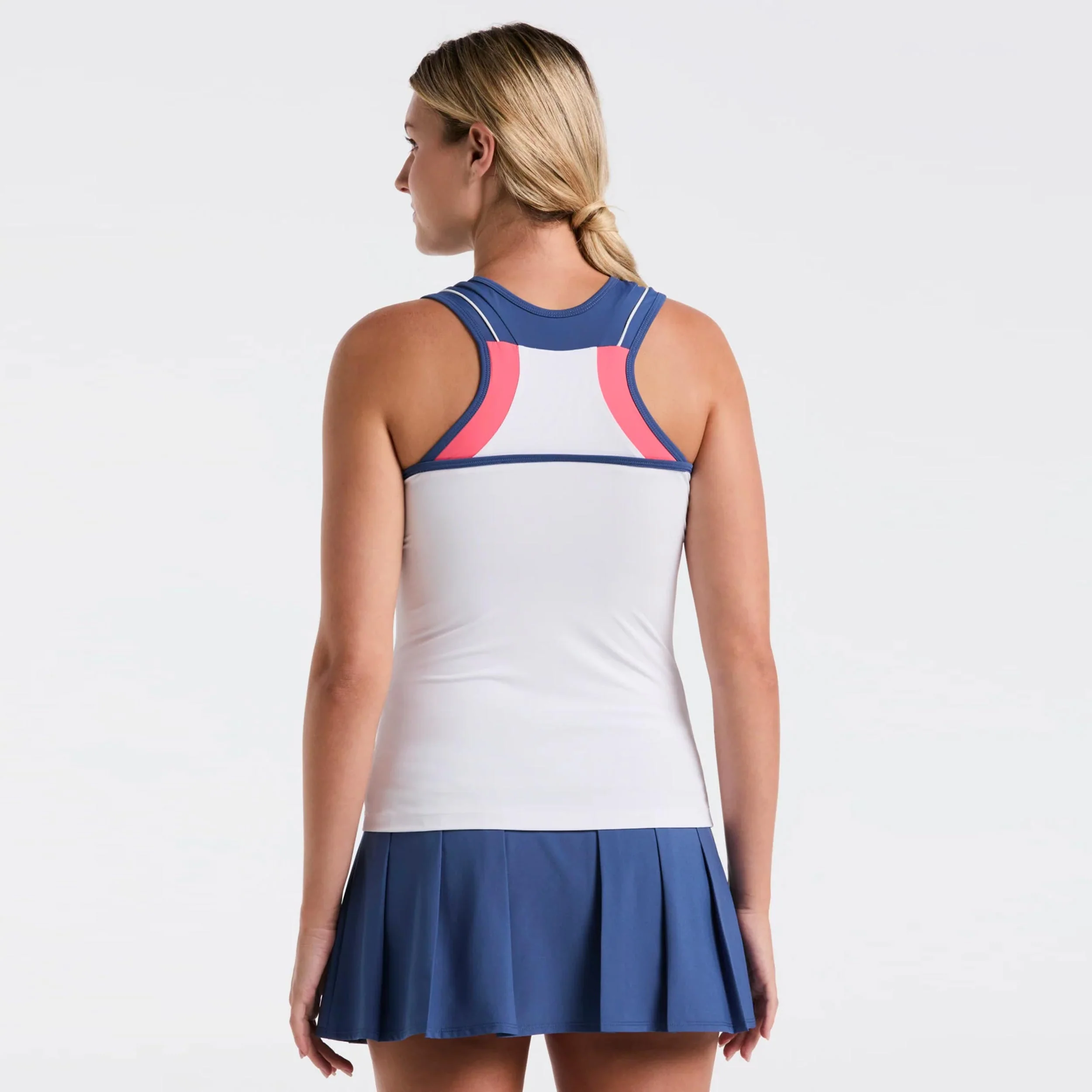 Colorblock Tank-Top Damen-Weiß,Blau - Image 2
