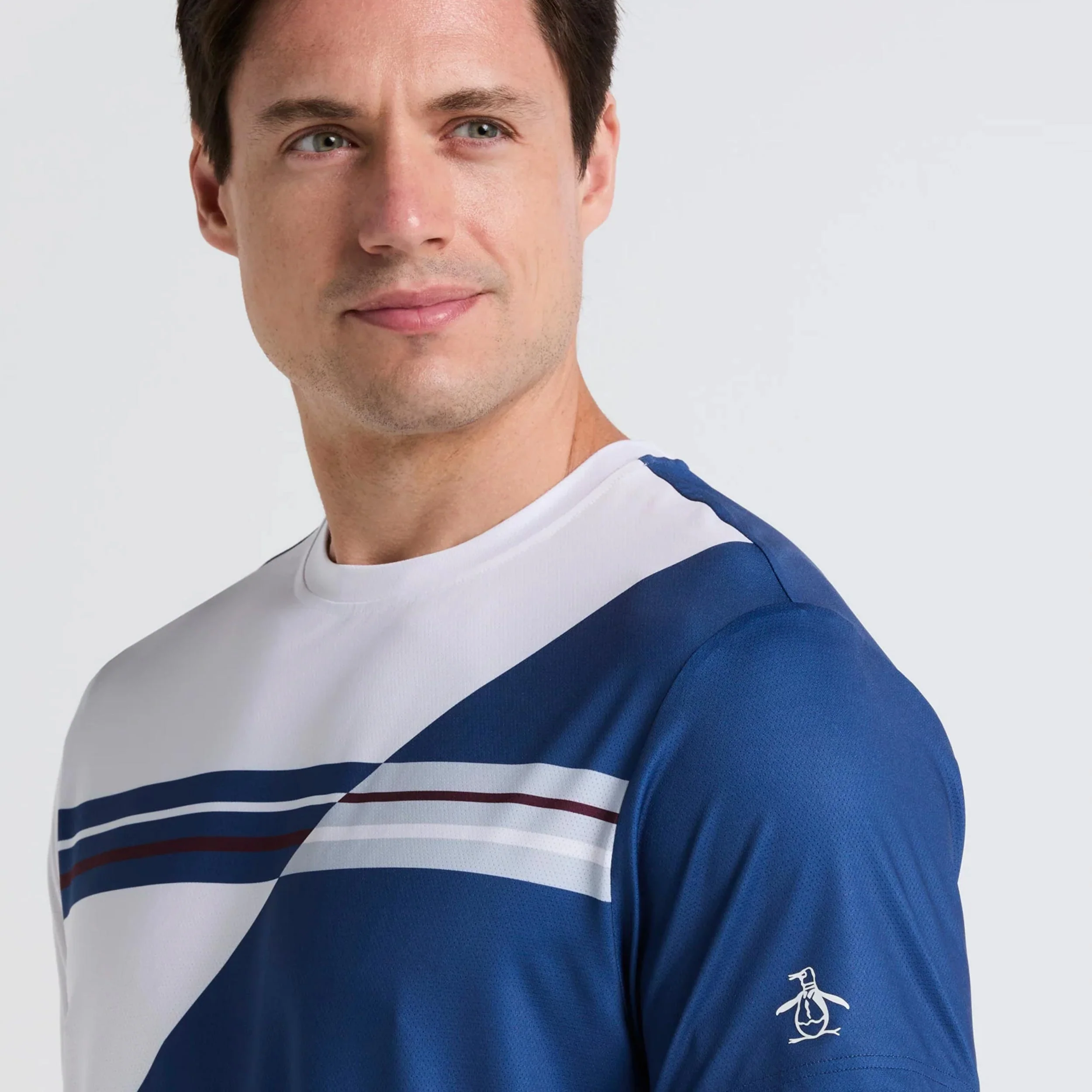 Performance Crew T-Shirt Herren-Blau,Weiß - Image 3