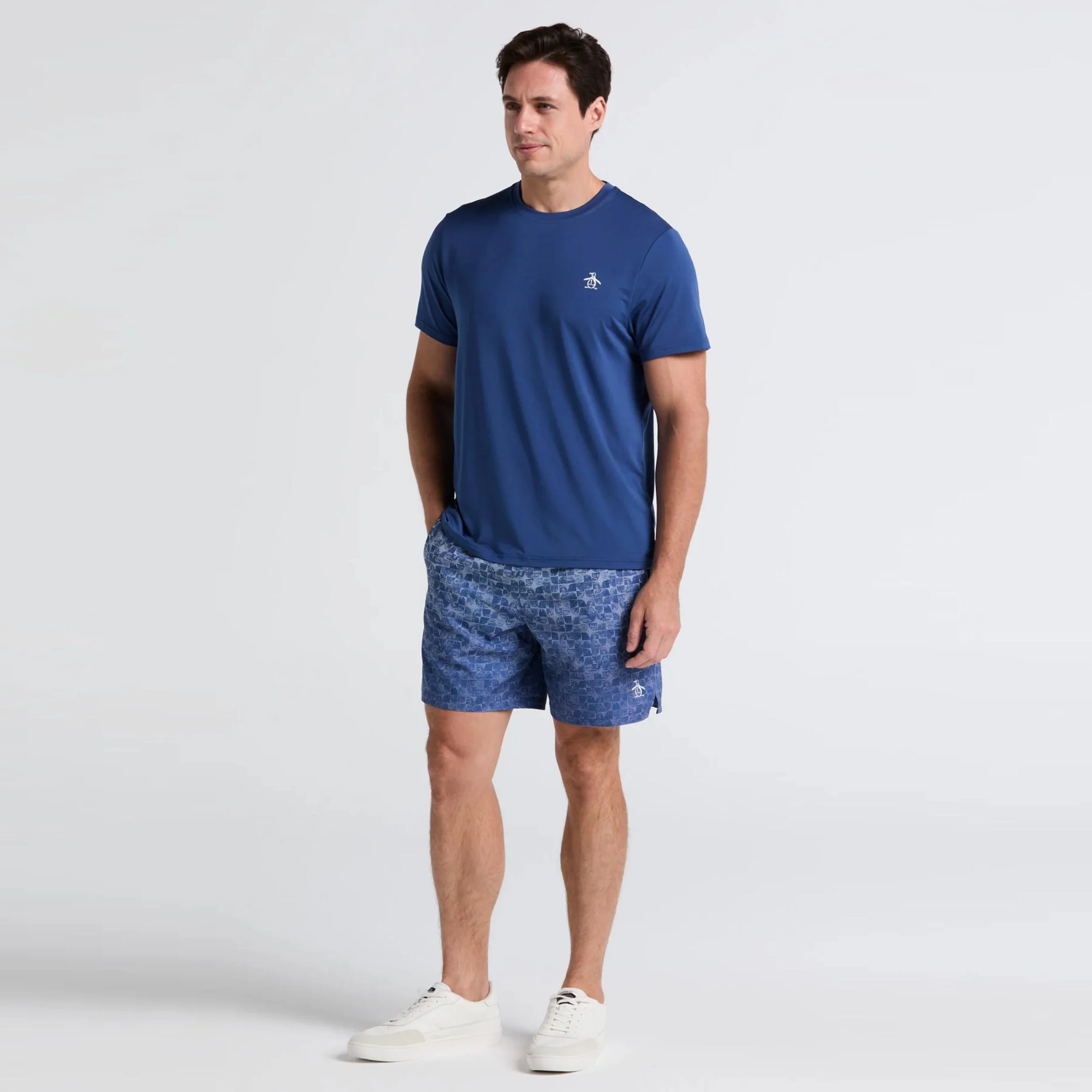 Performance Printed Shorts Herren-Dunkelblau - Image 3