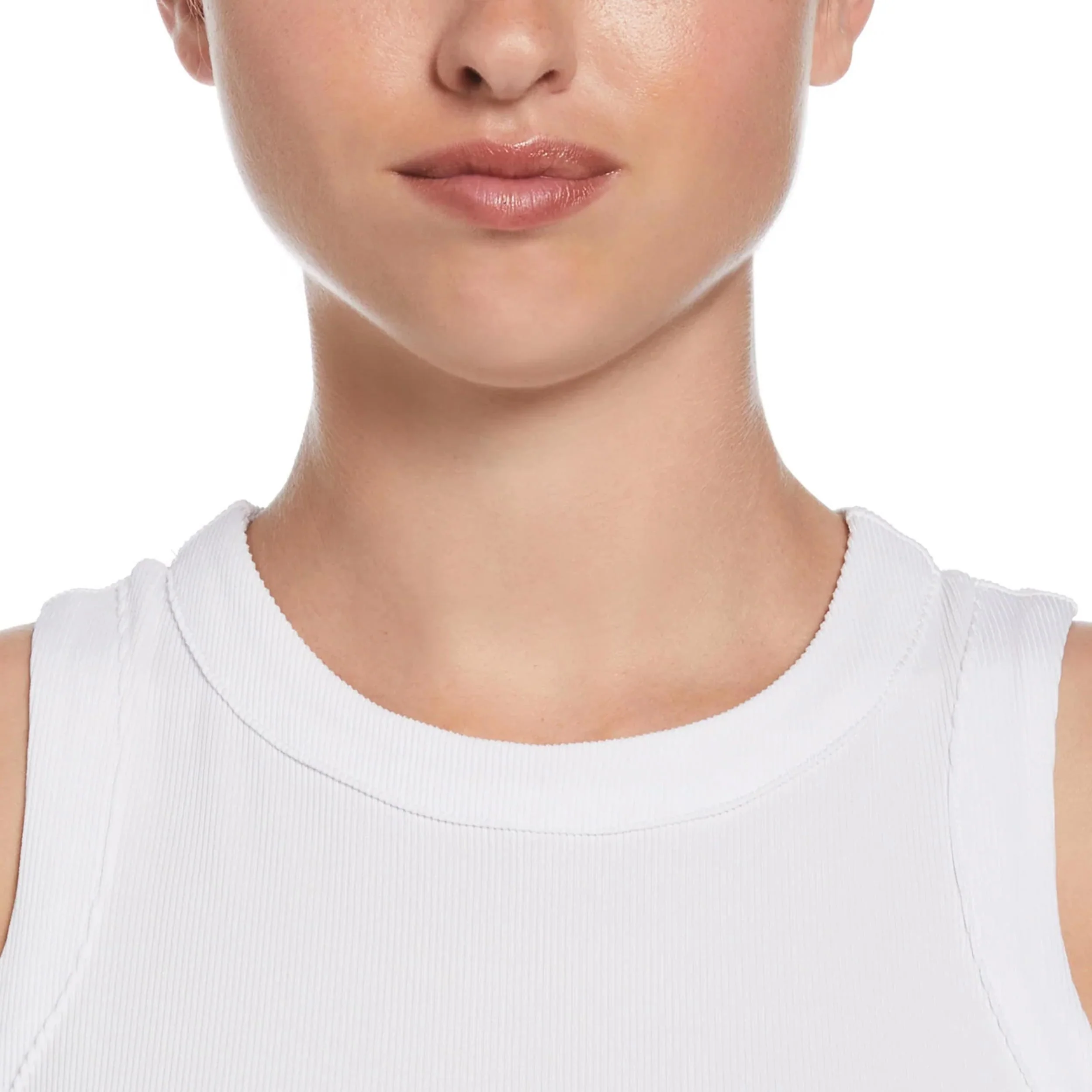 Rib Tank-Top Damen-Weiß - Image 3