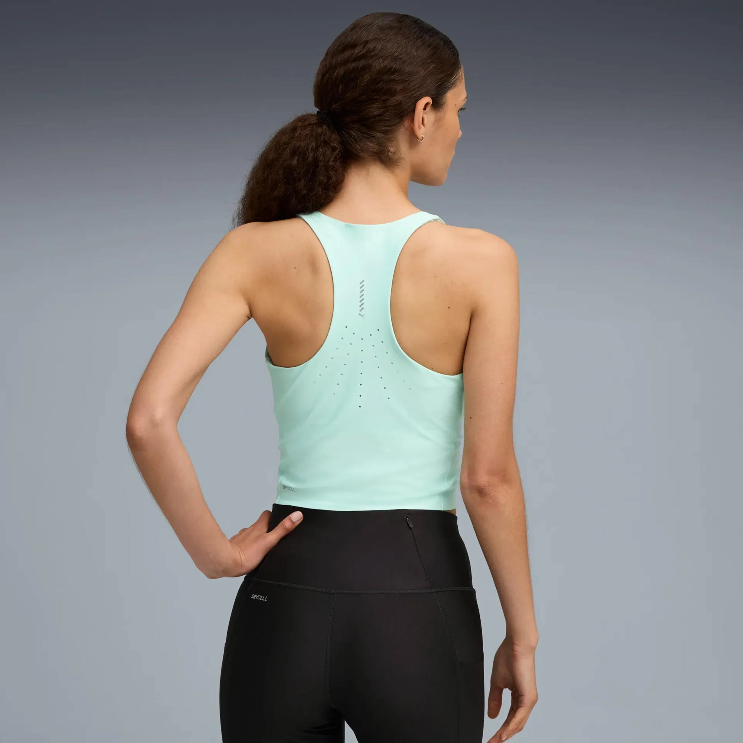 Raceday Ultraform Crop Laufshirt Damen-Grün - Image 2
