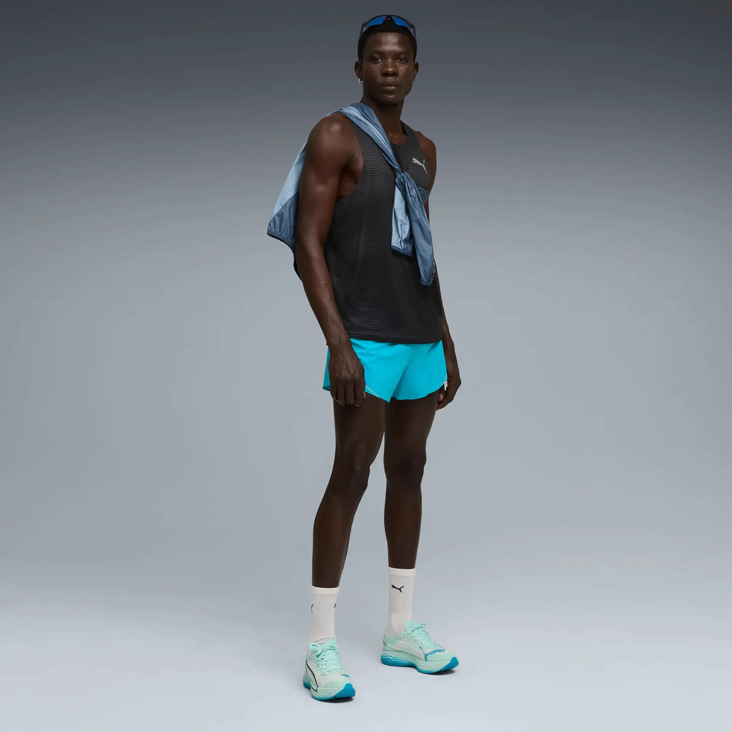 Raceday Ultraweave 3in Split Laufshorts Herren-Blau - Image 3