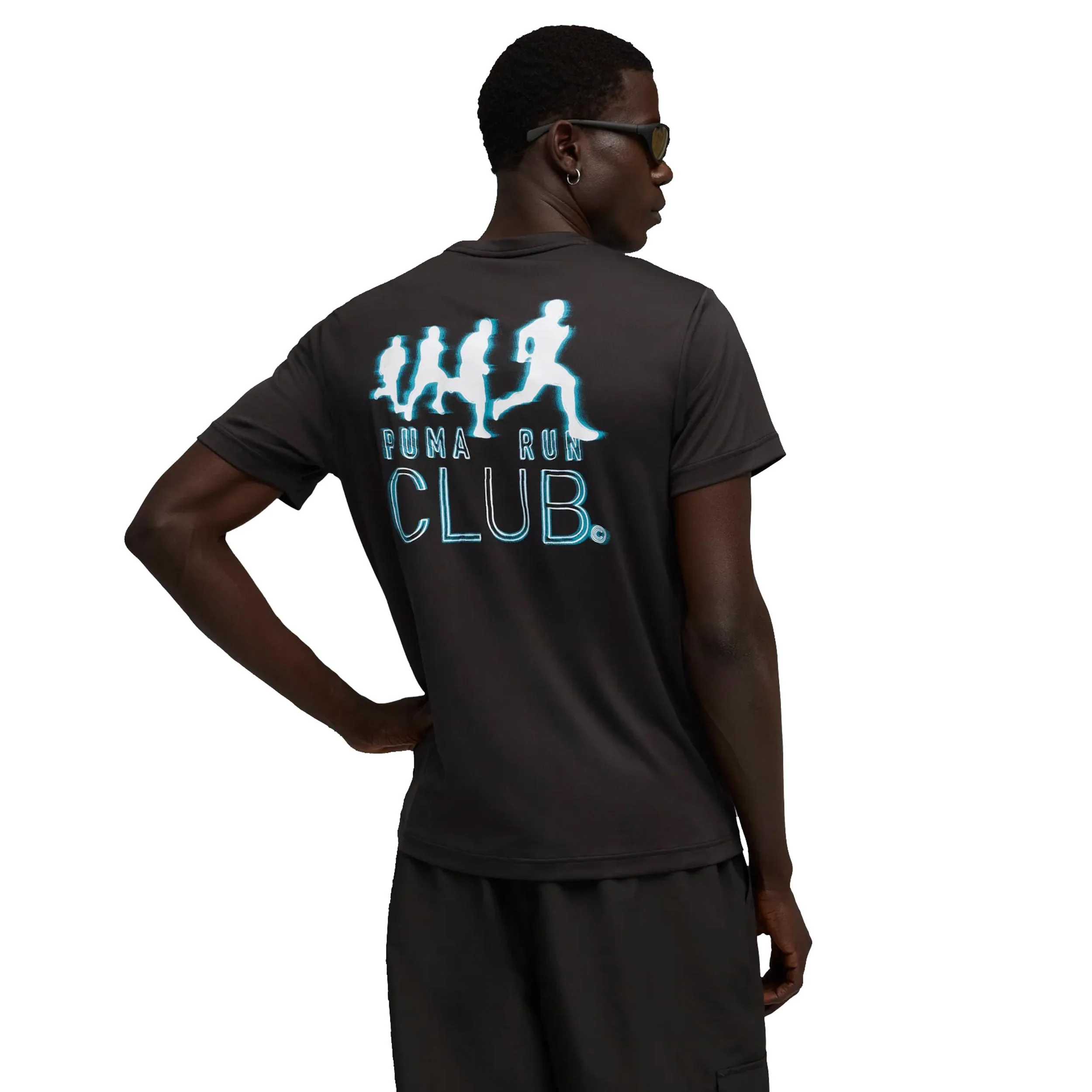 Run Club Graphic Laufshirt Herren-Schwarz - Image 2