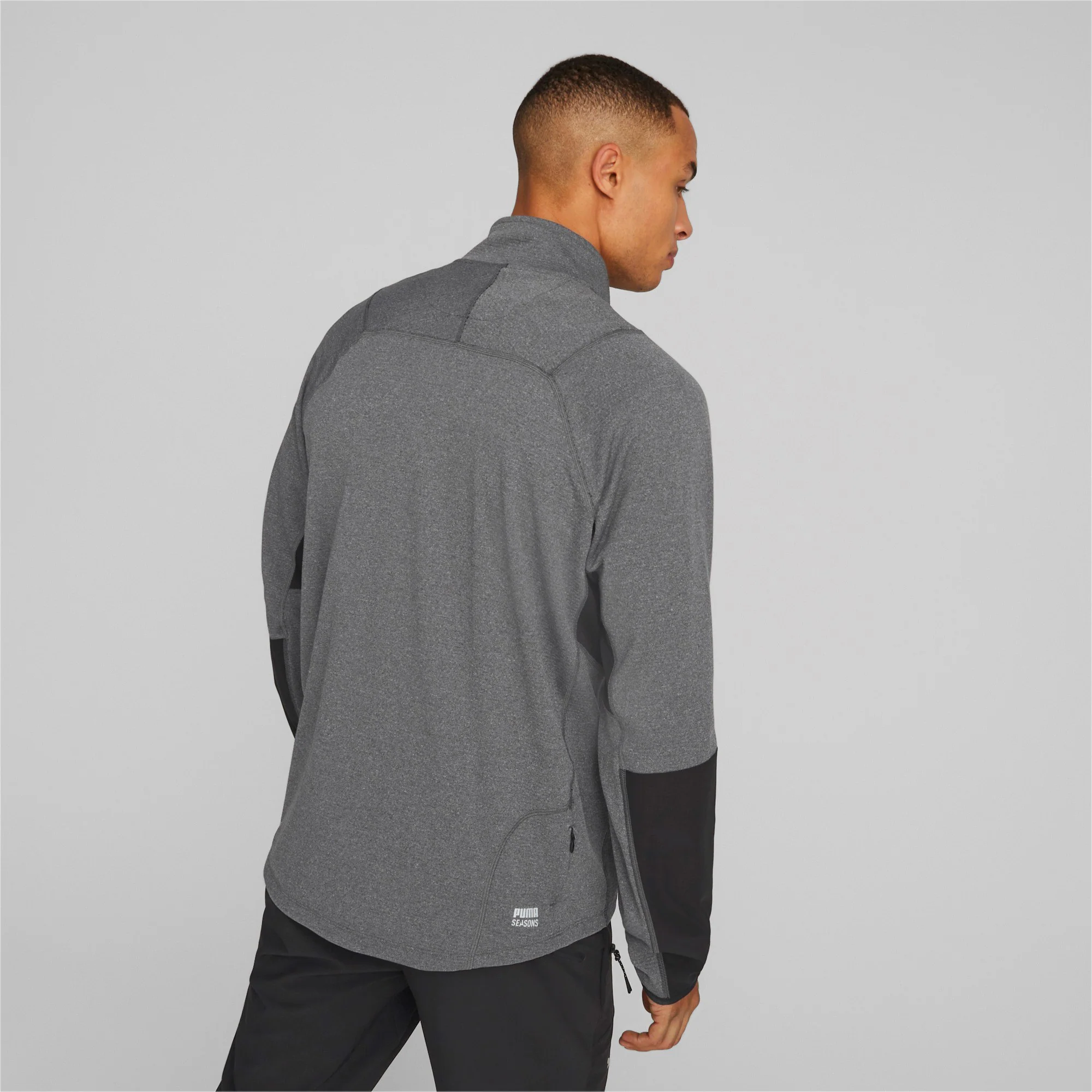 Seasons Raincell Half-Zip Lauftop Herren-Grau,Schwarz - Image 4