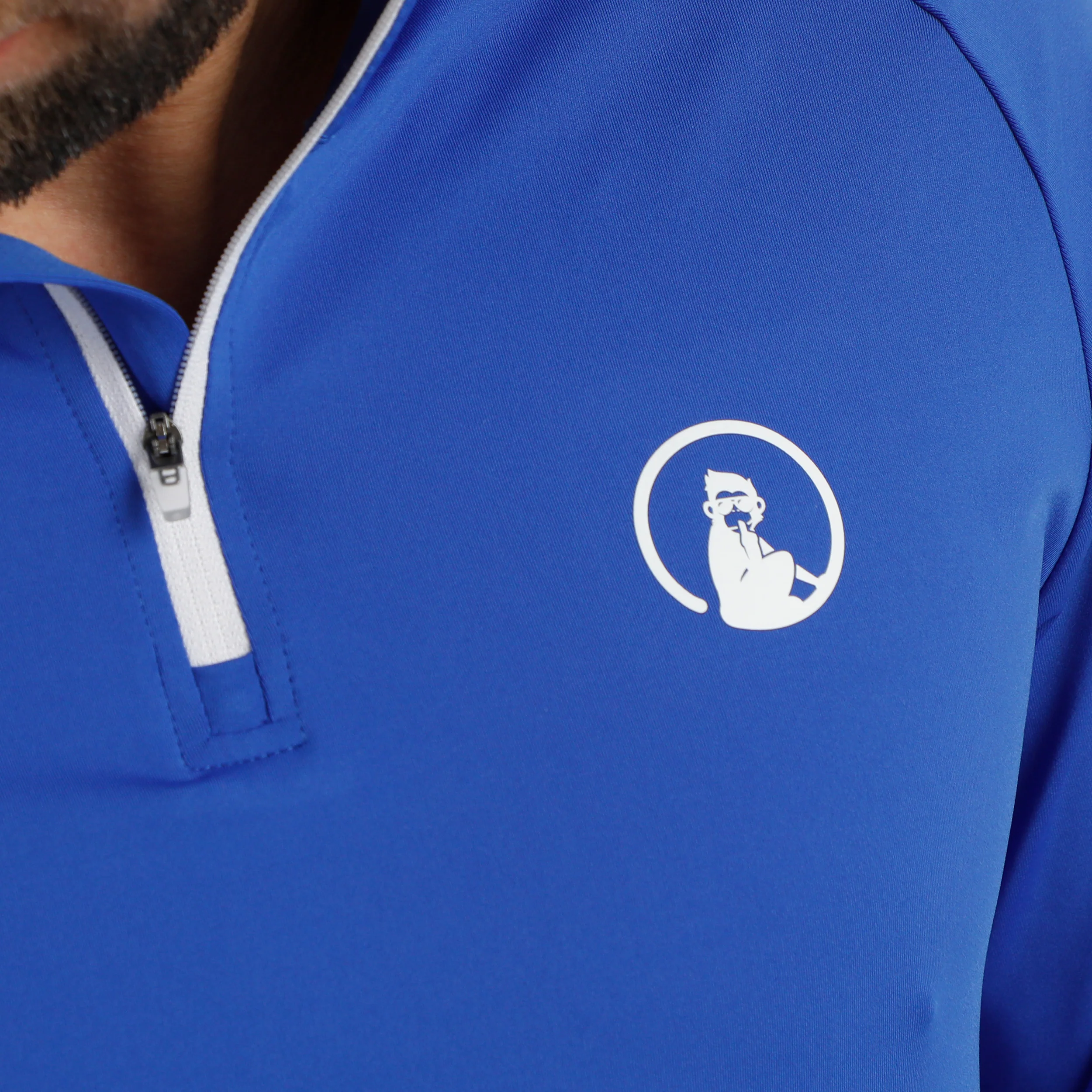 Big Serve 1/4 Zip Longsleeve Herren - blau, weiß - Image 7