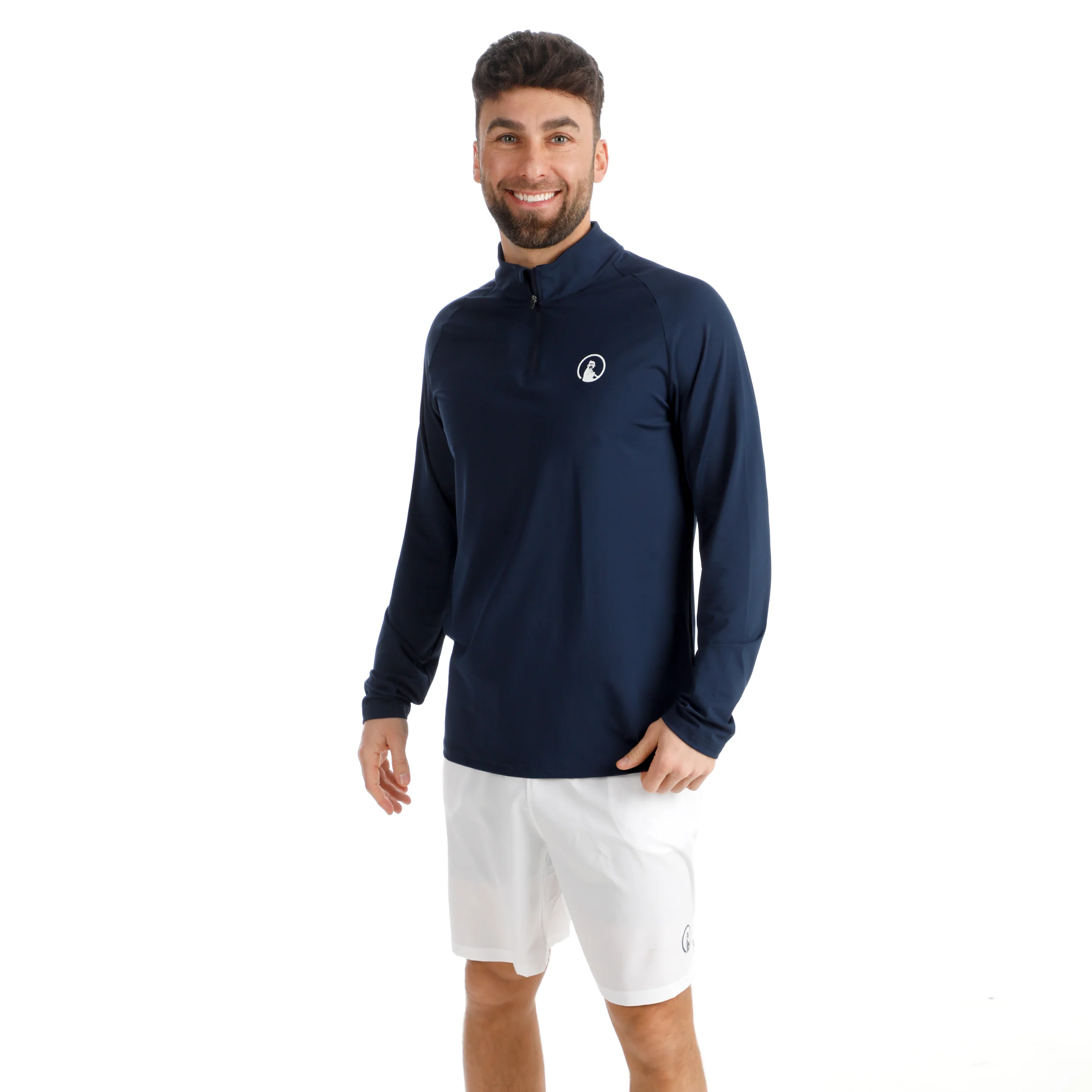 Big Serve 1/4 Zip Longsleeve Herren-dunkelblau - Image 4
