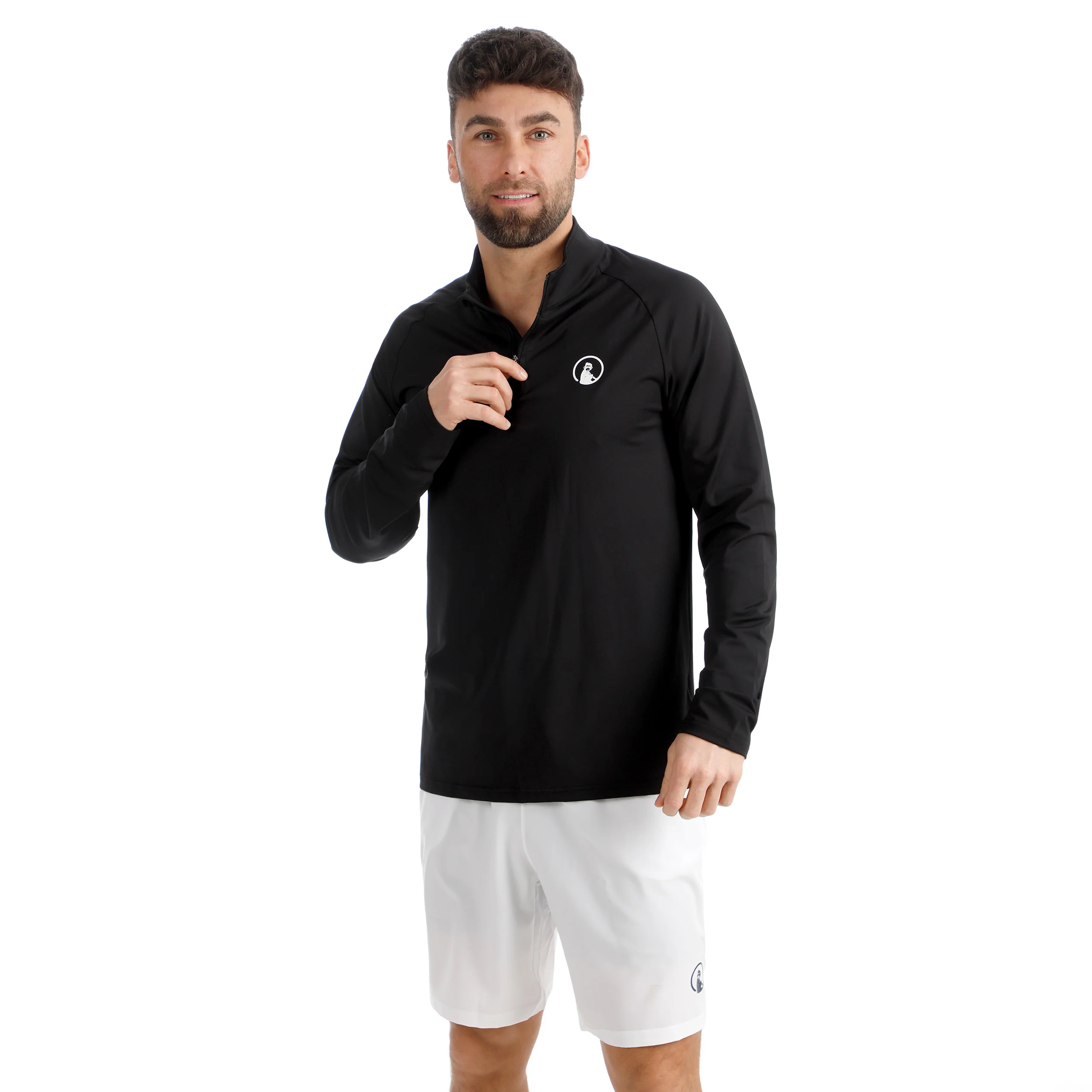 Big Serve 1/4 Zip Longsleeve Herren-Schwarz - Image 5