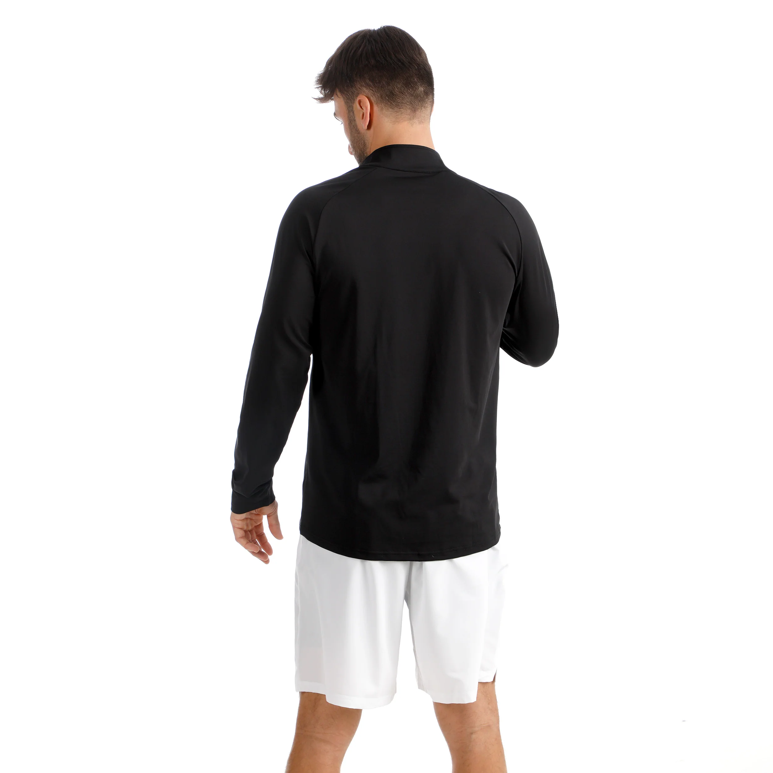 Big Serve 1/4 Zip Longsleeve Herren-Schwarz - Image 6