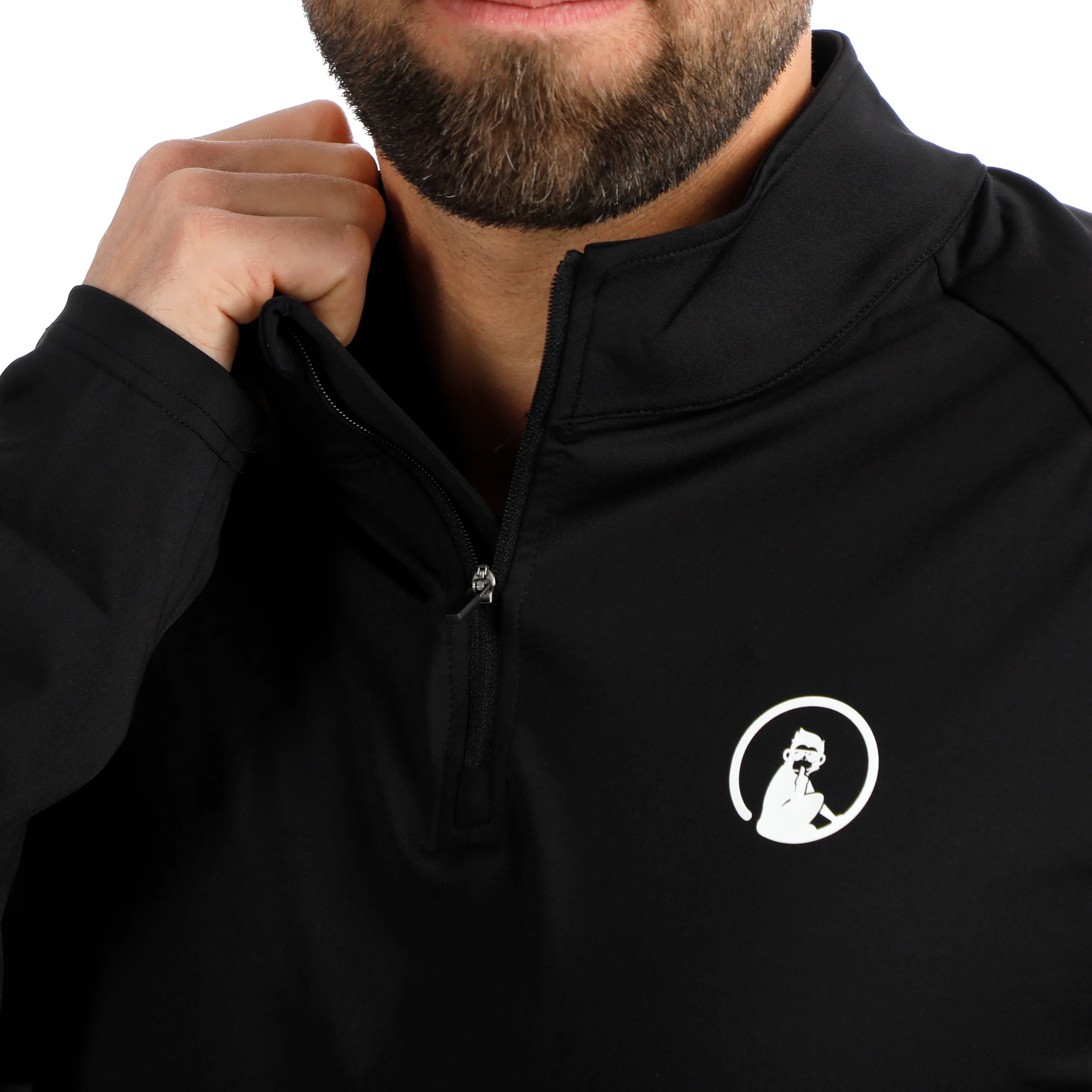 Big Serve 1/4 Zip Longsleeve Herren-Schwarz - Image 7