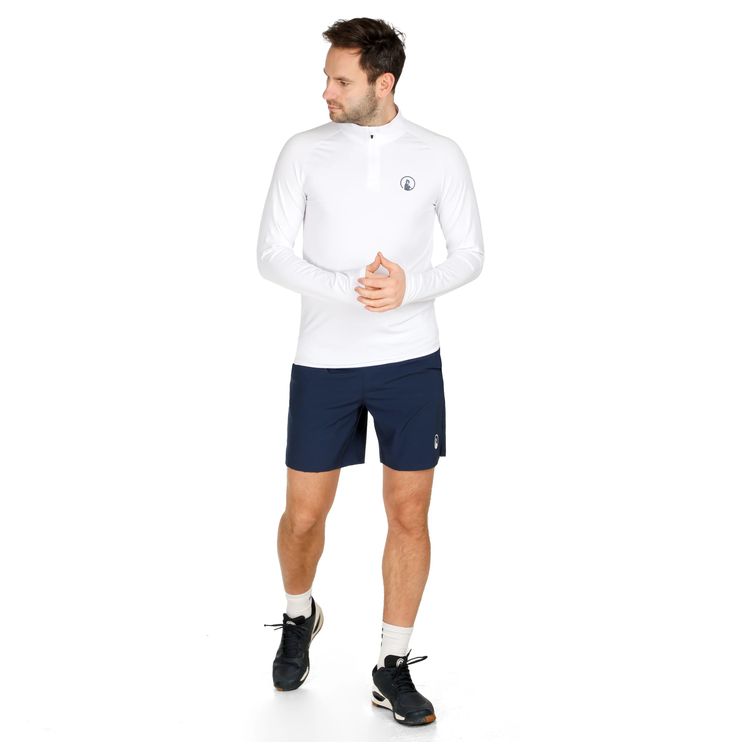 Big Serve 1/4 Zip Longsleeve Herren-Weiß - Image 3