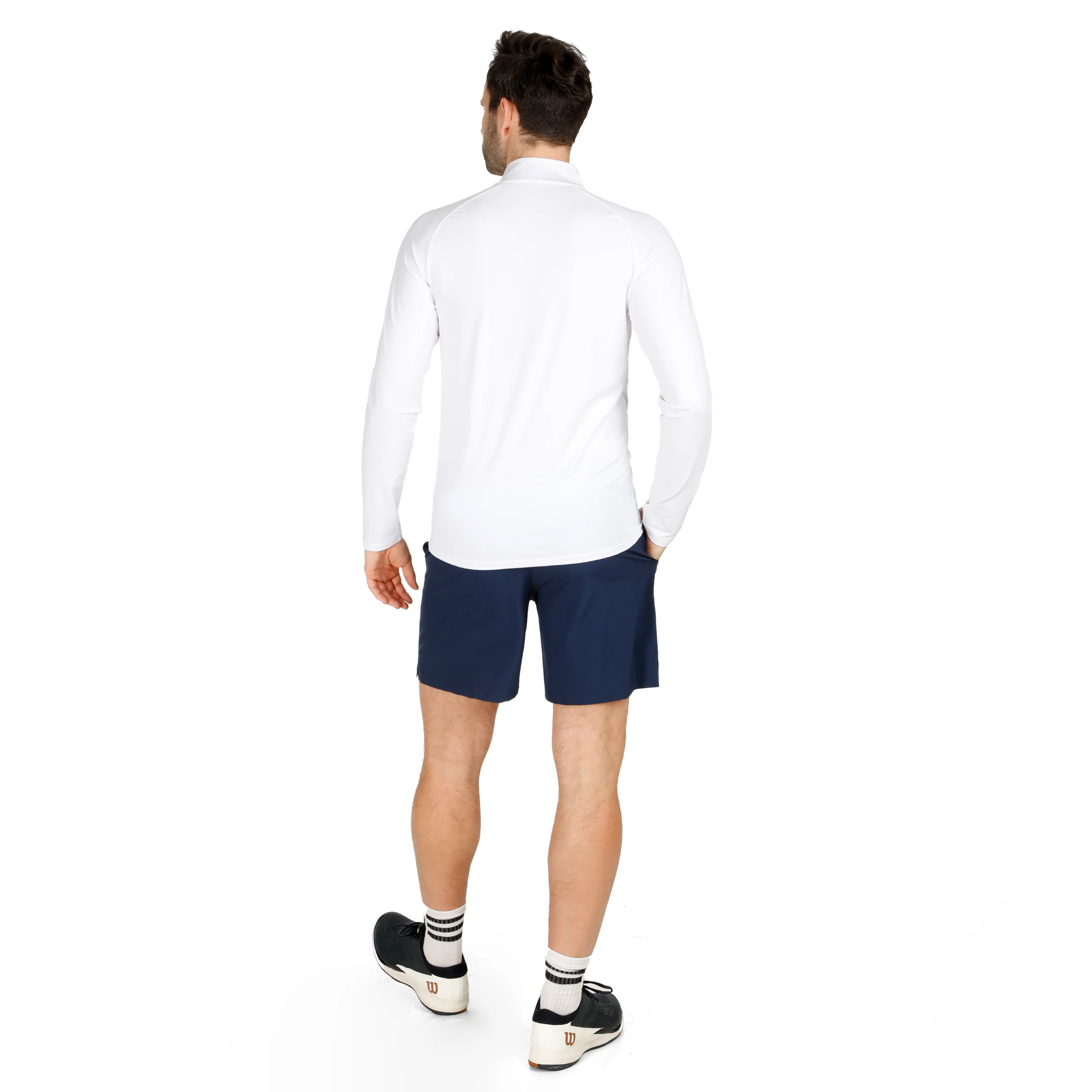 Big Serve 1/4 Zip Longsleeve Herren-Weiß - Image 4