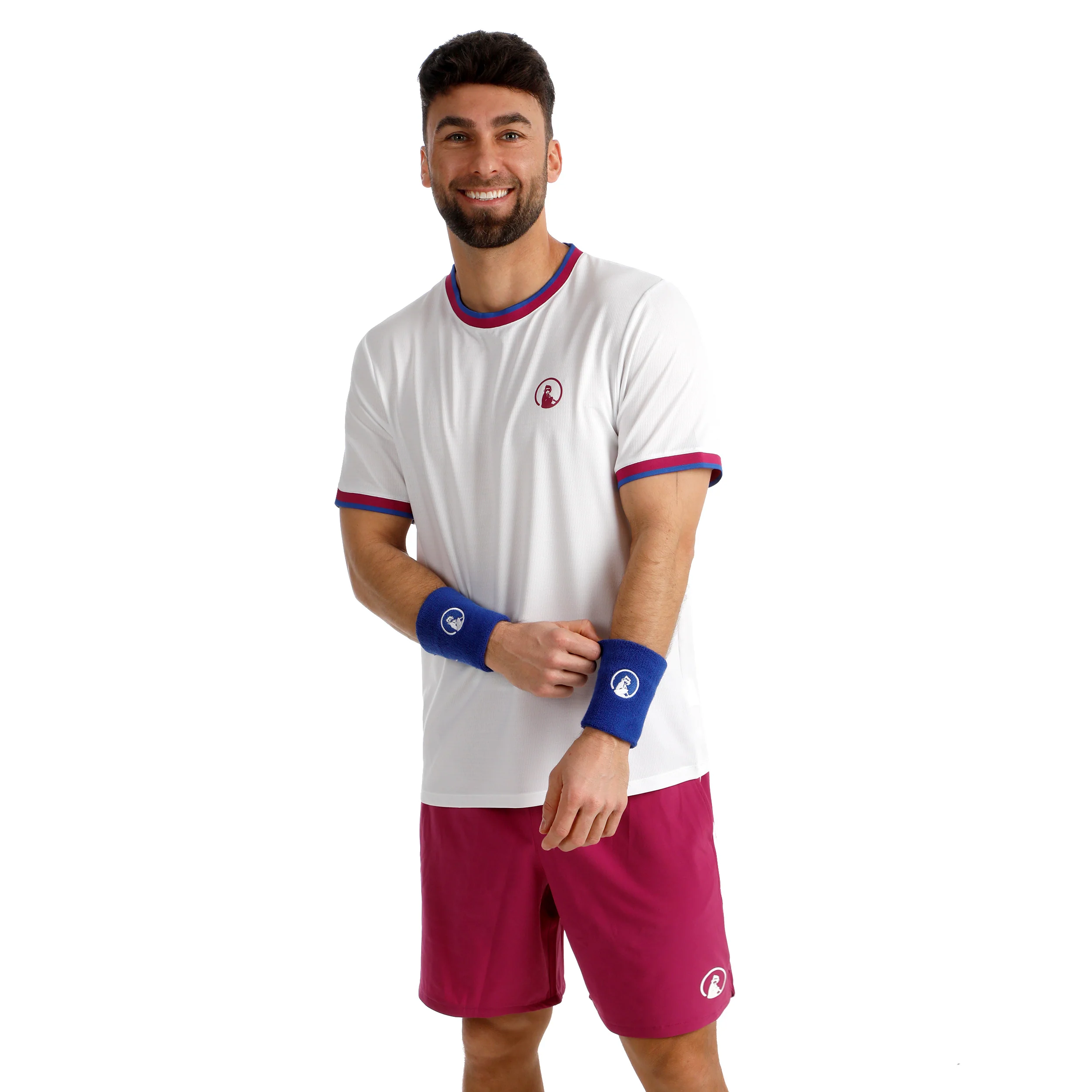 Break Ringer T-Shirt Herren-weiß, berry - Image 6