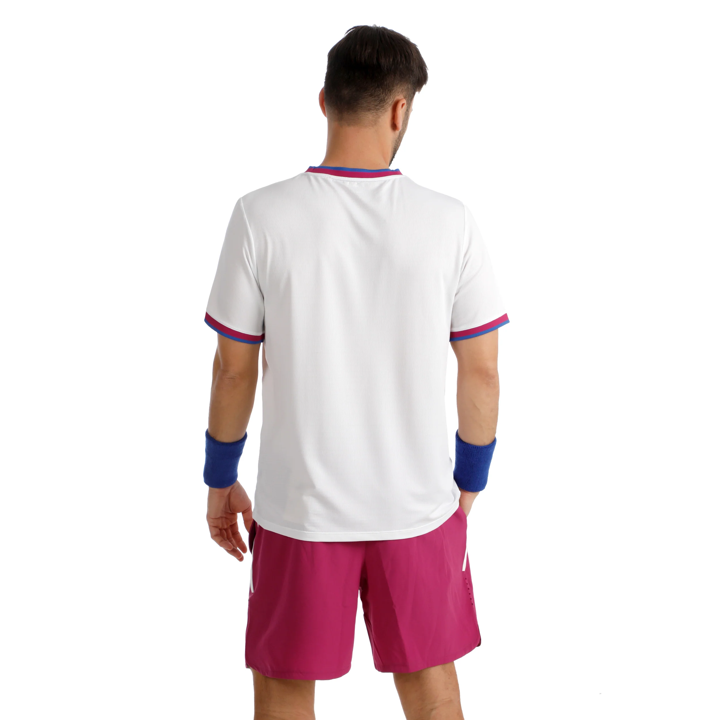 Break Ringer T-Shirt Herren-weiß, berry - Image 7