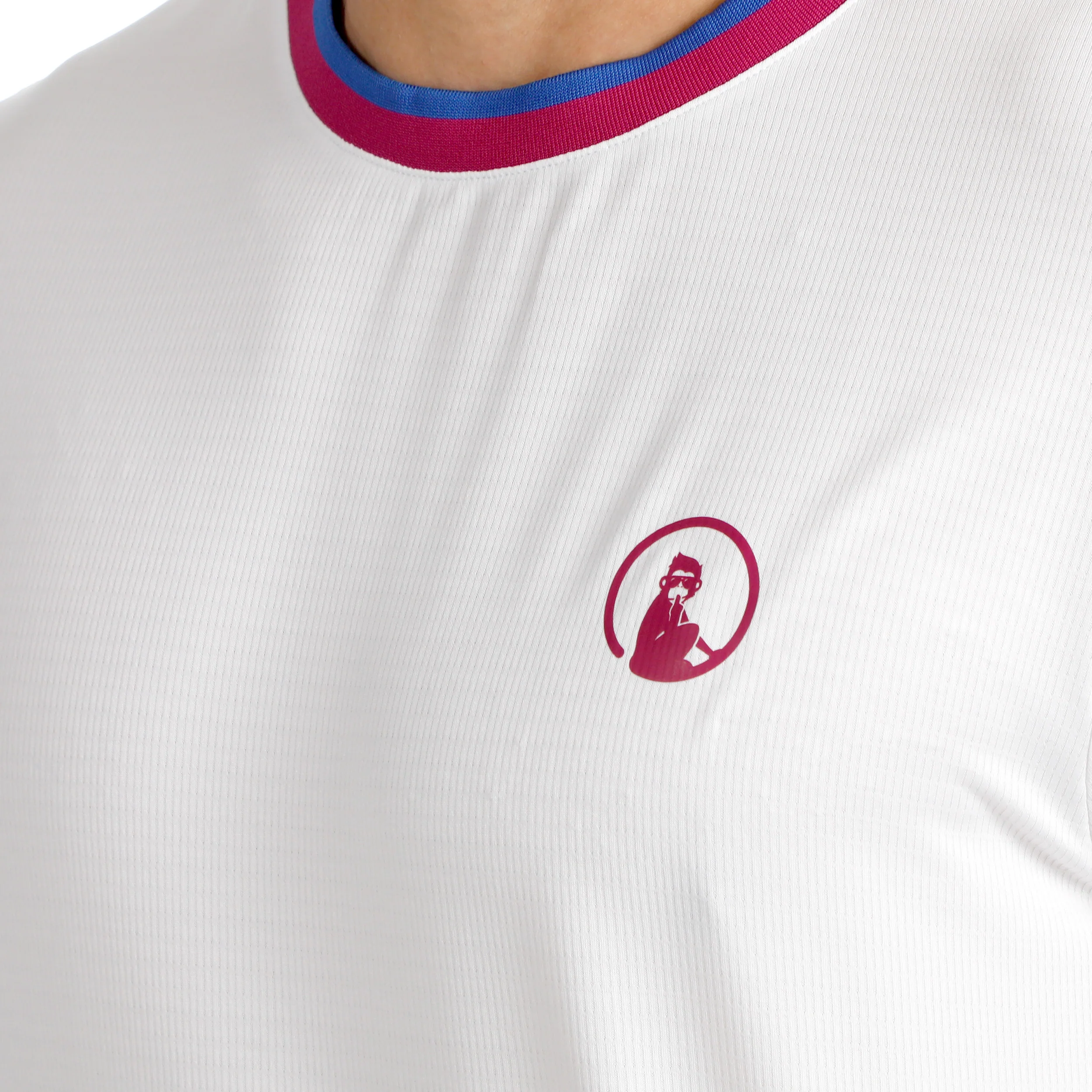 Break Ringer T-Shirt Herren-weiß, berry - Image 8
