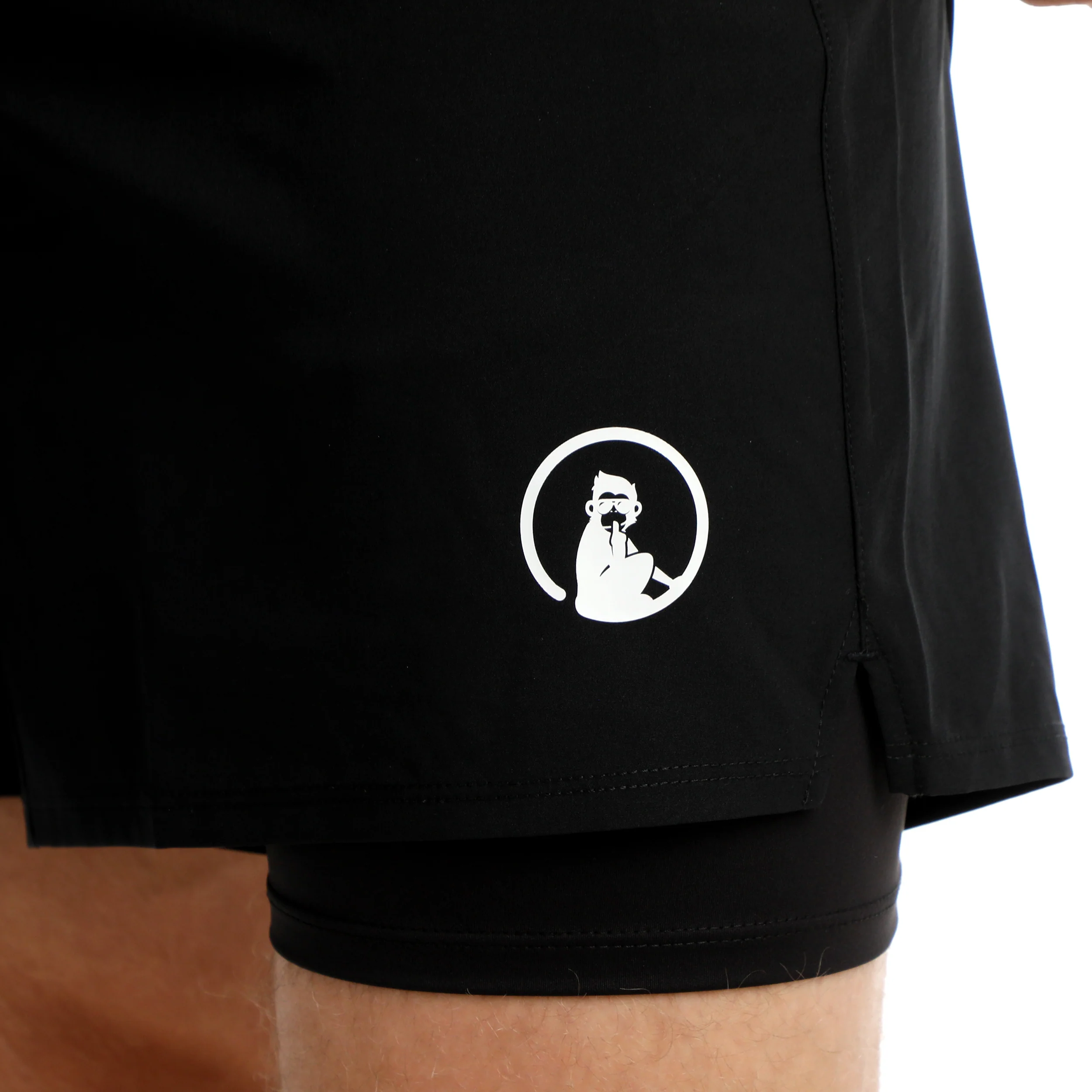 Challenger 2in1 7inch Shorts Herren-Schwarz,Weiß - Image 9