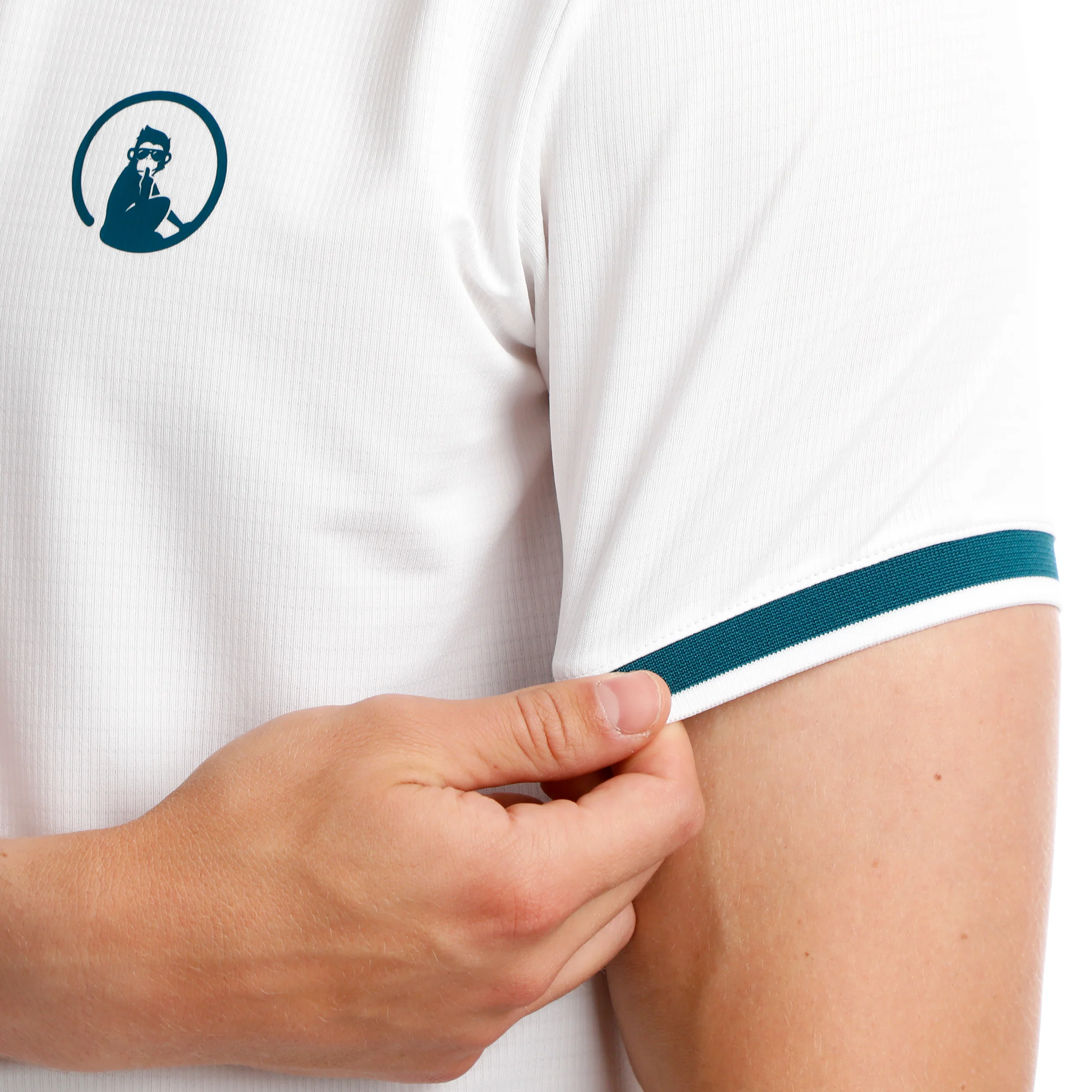 Create Break Ringer T-Shirt Herren-Weiß,Petrol - Image 10