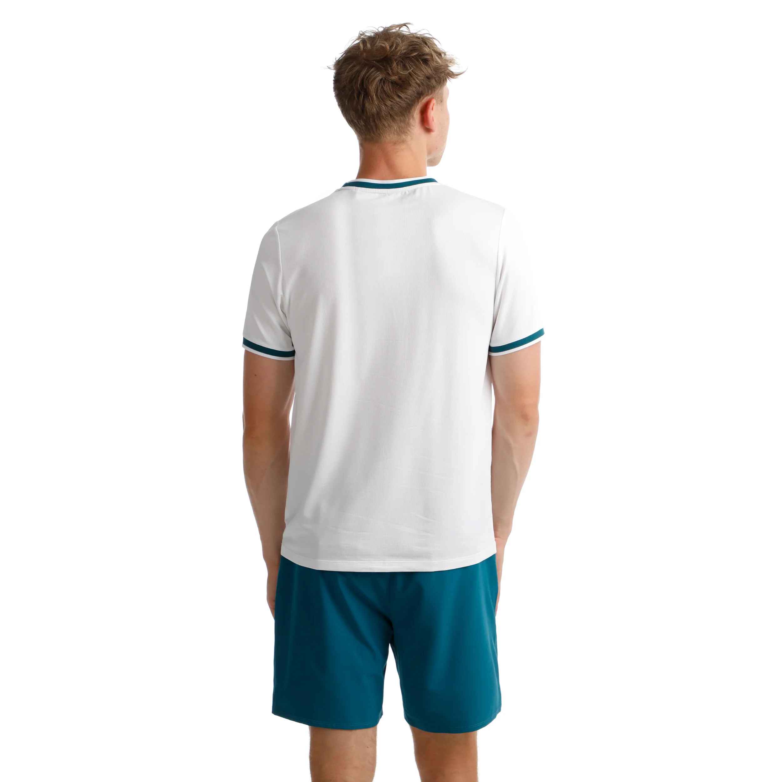 Create Break Ringer T-Shirt Herren-Weiß,Petrol - Image 7