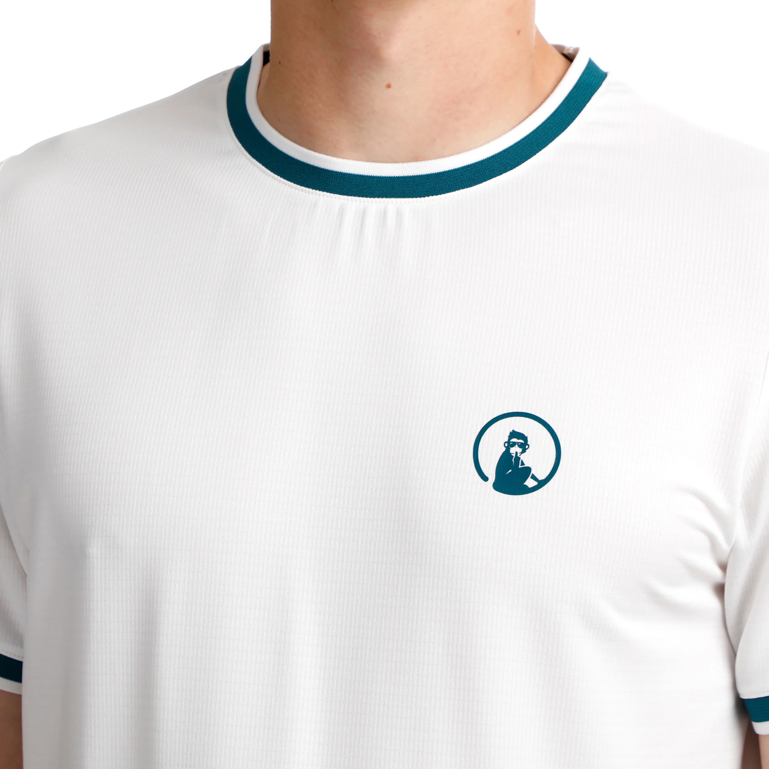 Create Break Ringer T-Shirt Herren-Weiß,Petrol - Image 8