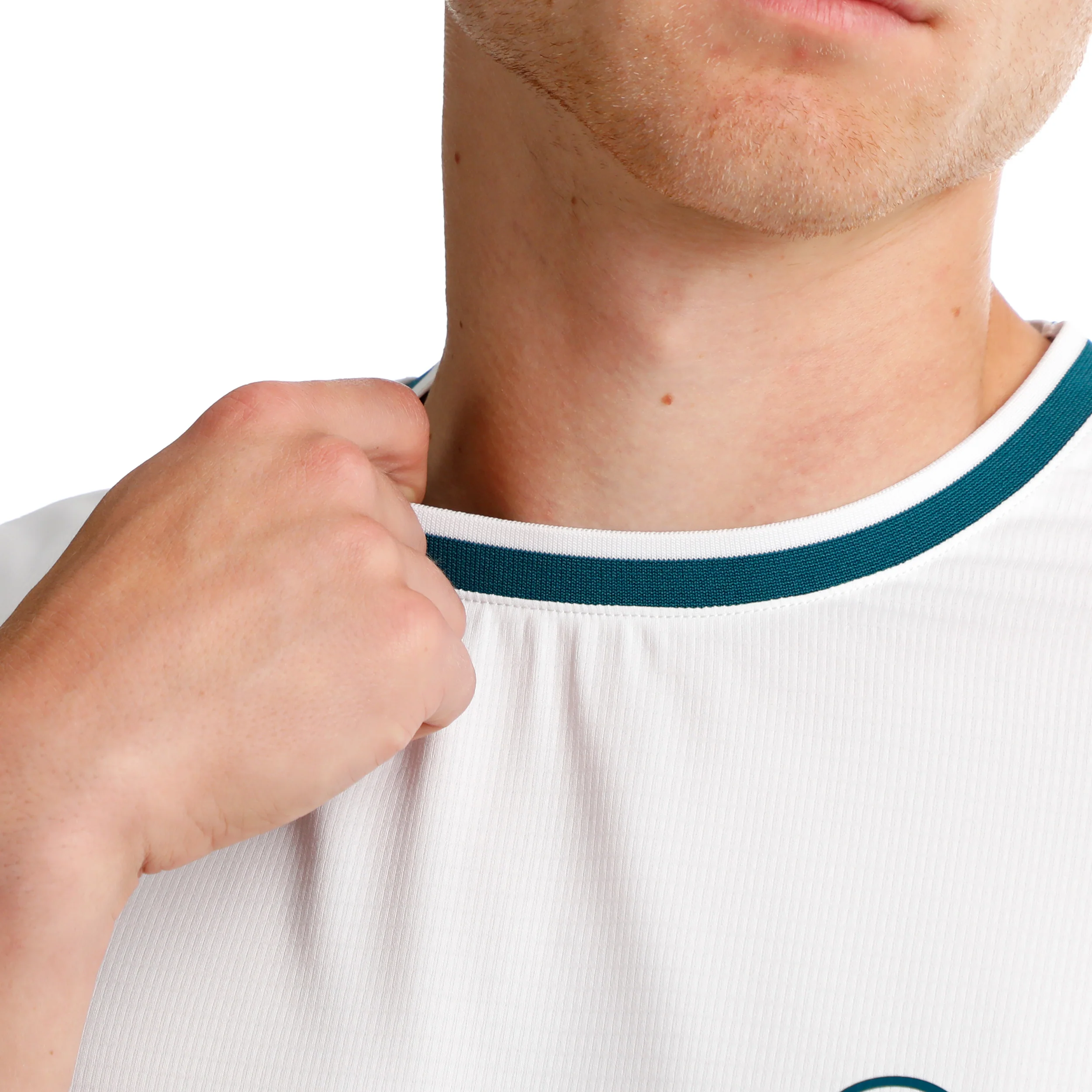 Create Break Ringer T-Shirt Herren-Weiß,Petrol - Image 9